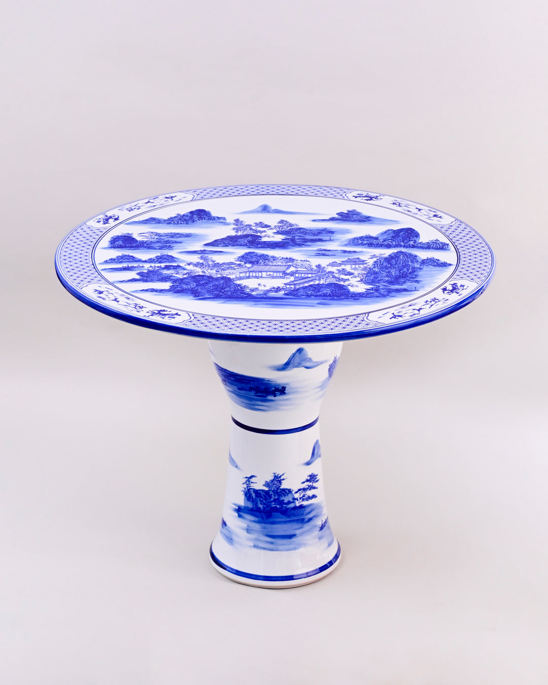 Oriental Landscape Porcelain Center Table