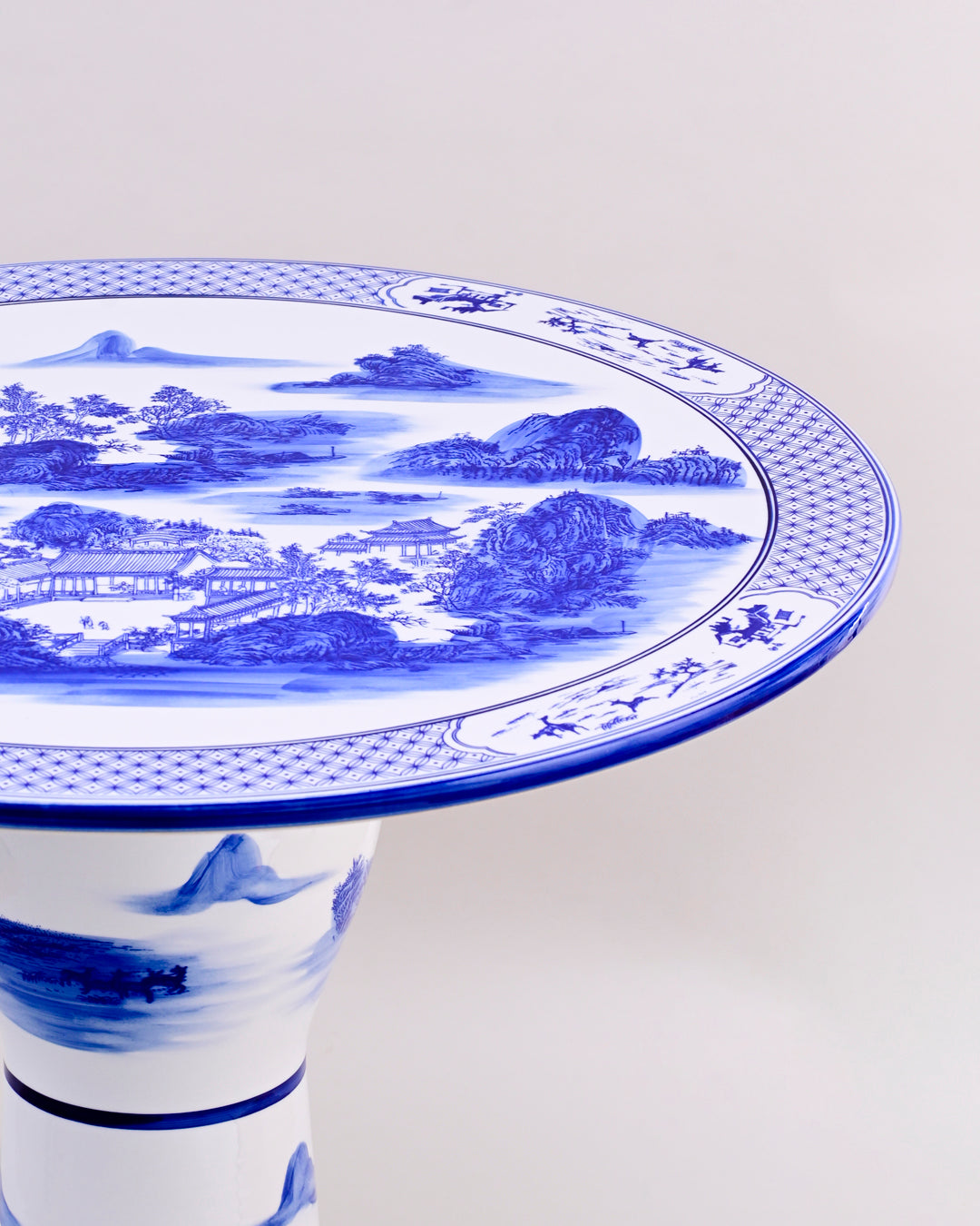 Oriental Landscape Porcelain Center Table