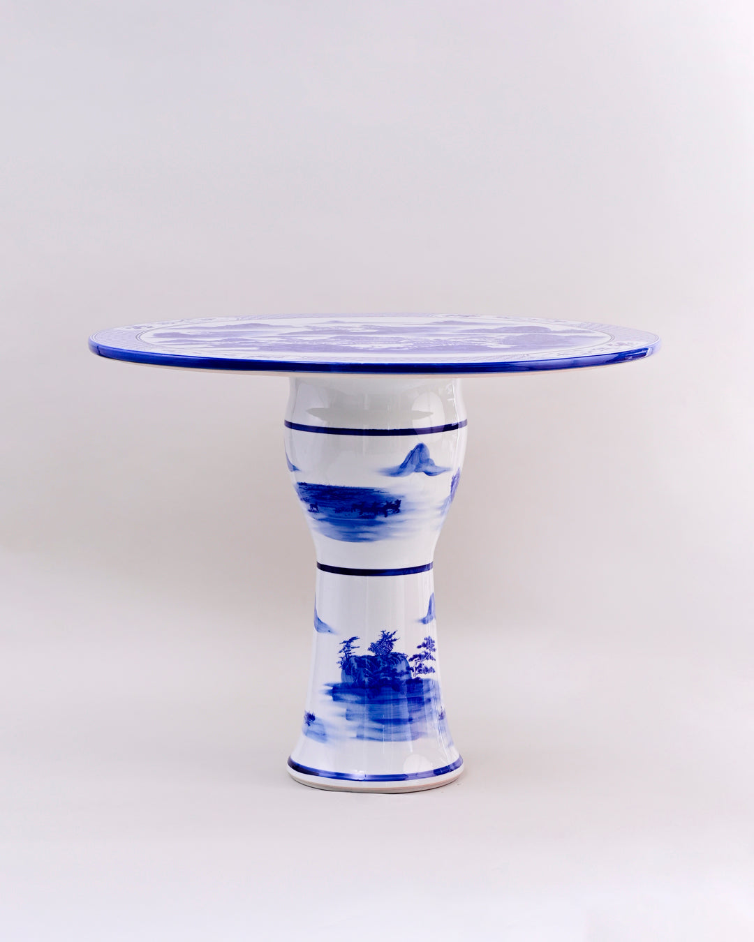 Oriental Landscape Porcelain Center Table