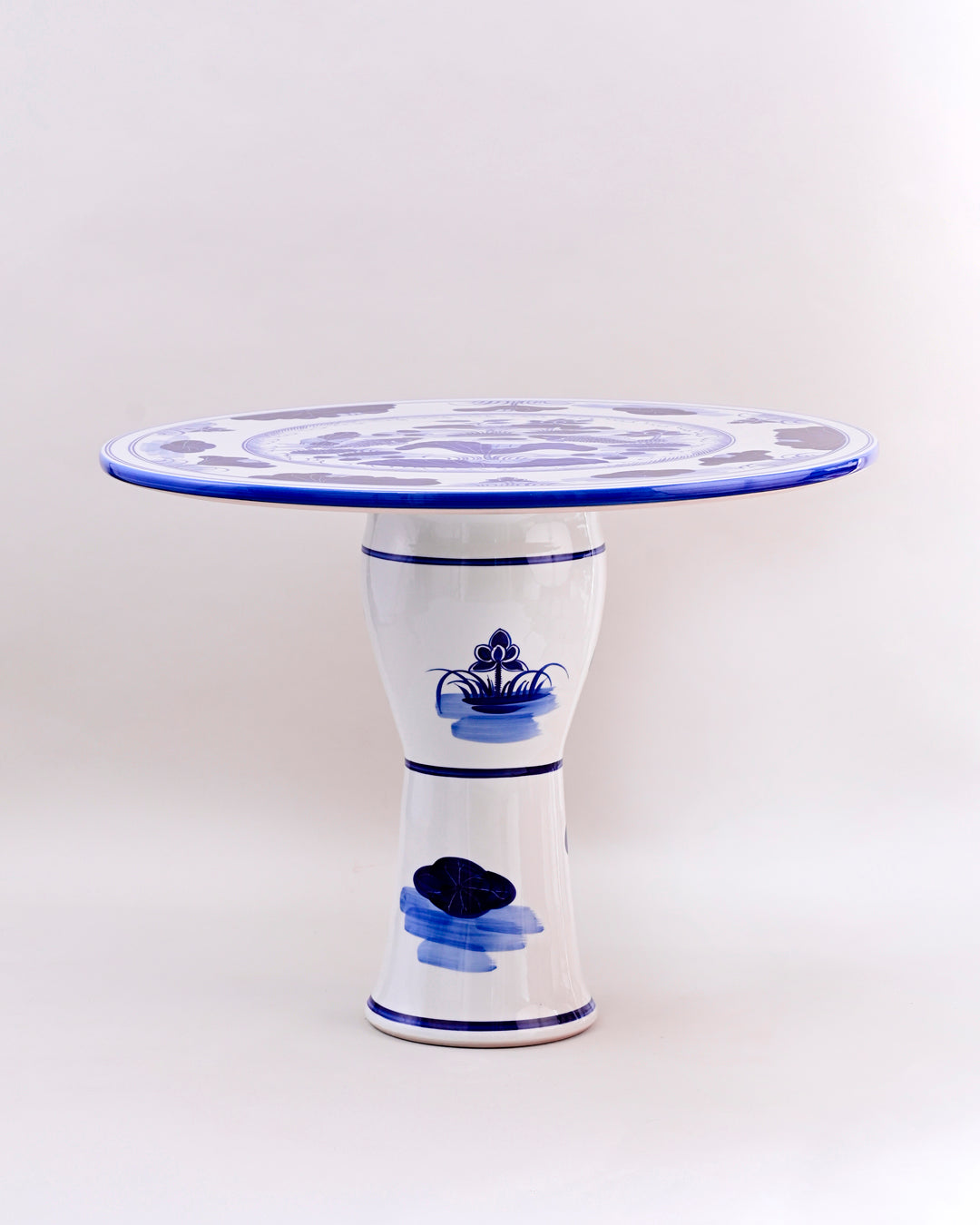 Lotus Serenity Blue & White Center Table