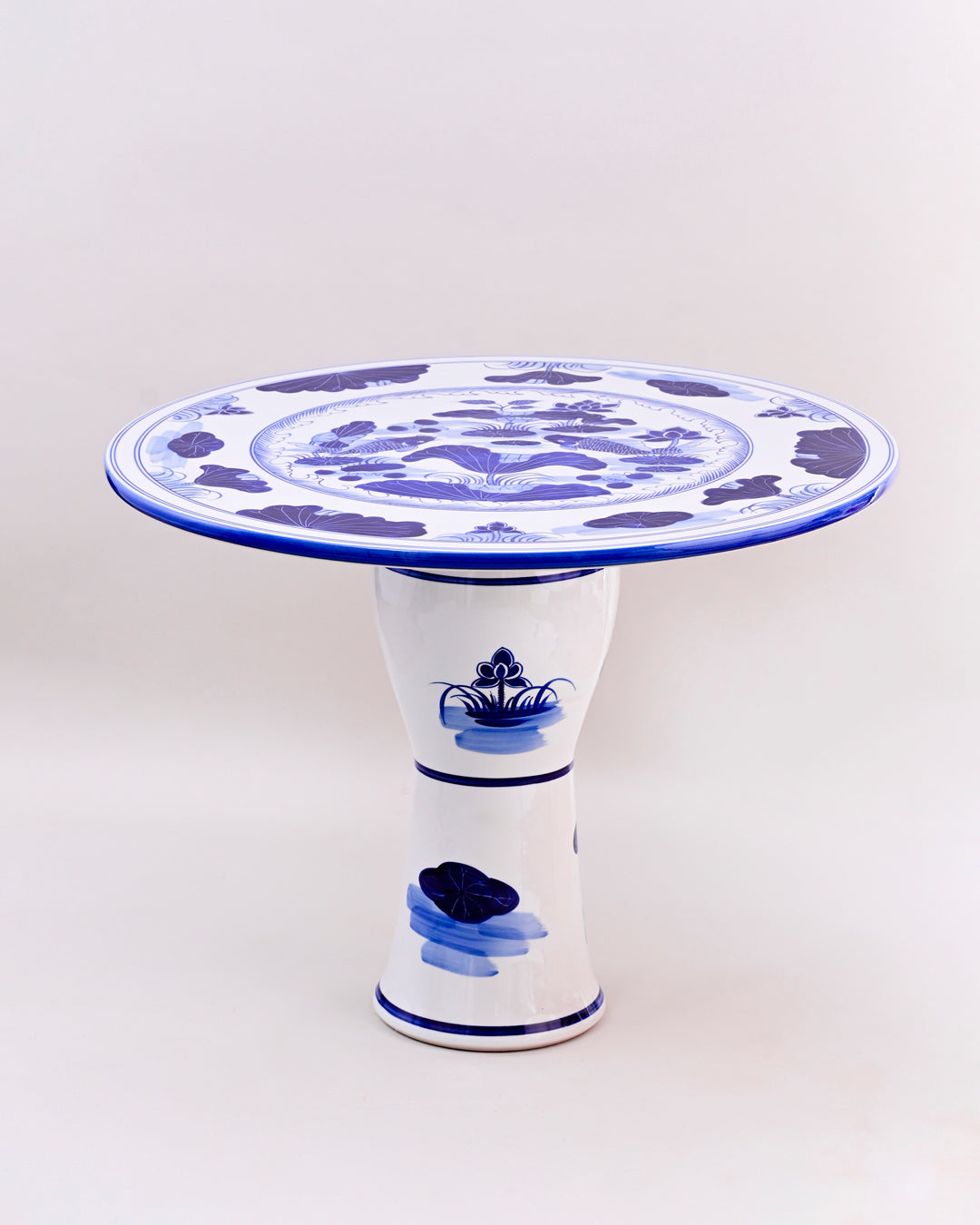 Lotus Serenity Blue & White Center Table