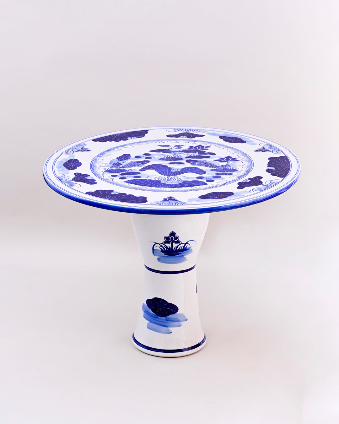 Lotus Serenity Blue & White Center Table