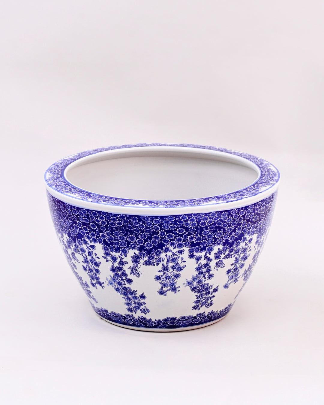 Blue & White Cascade Hand Painted Planter