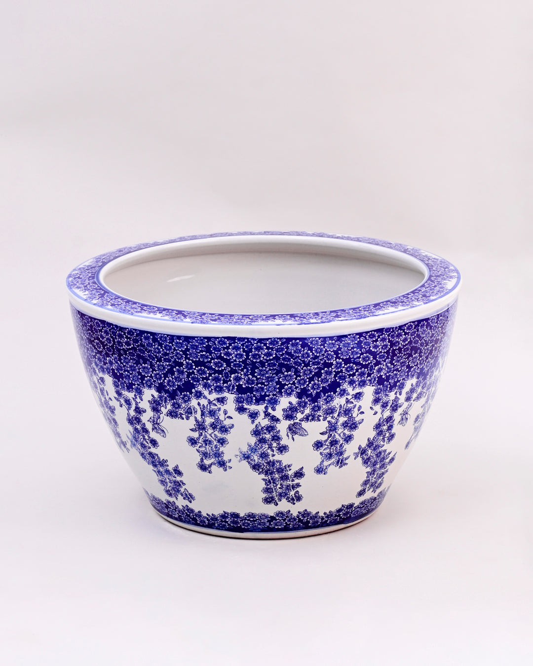 Blue & White Cascade Hand Painted Planter