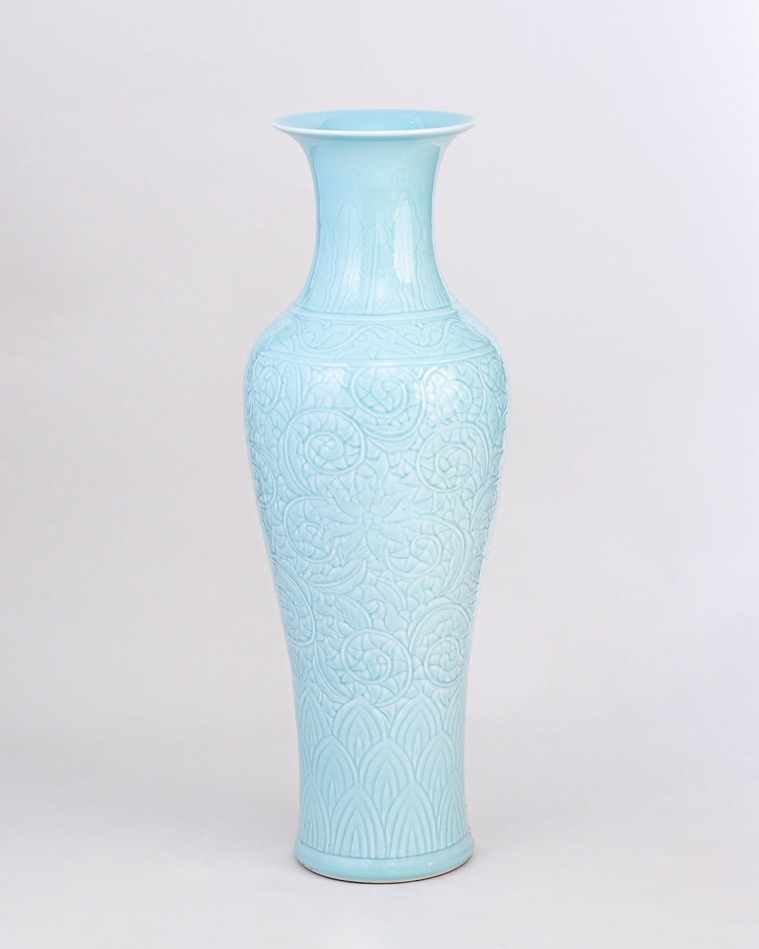 Floral Pastel Glaze Vase With Stand