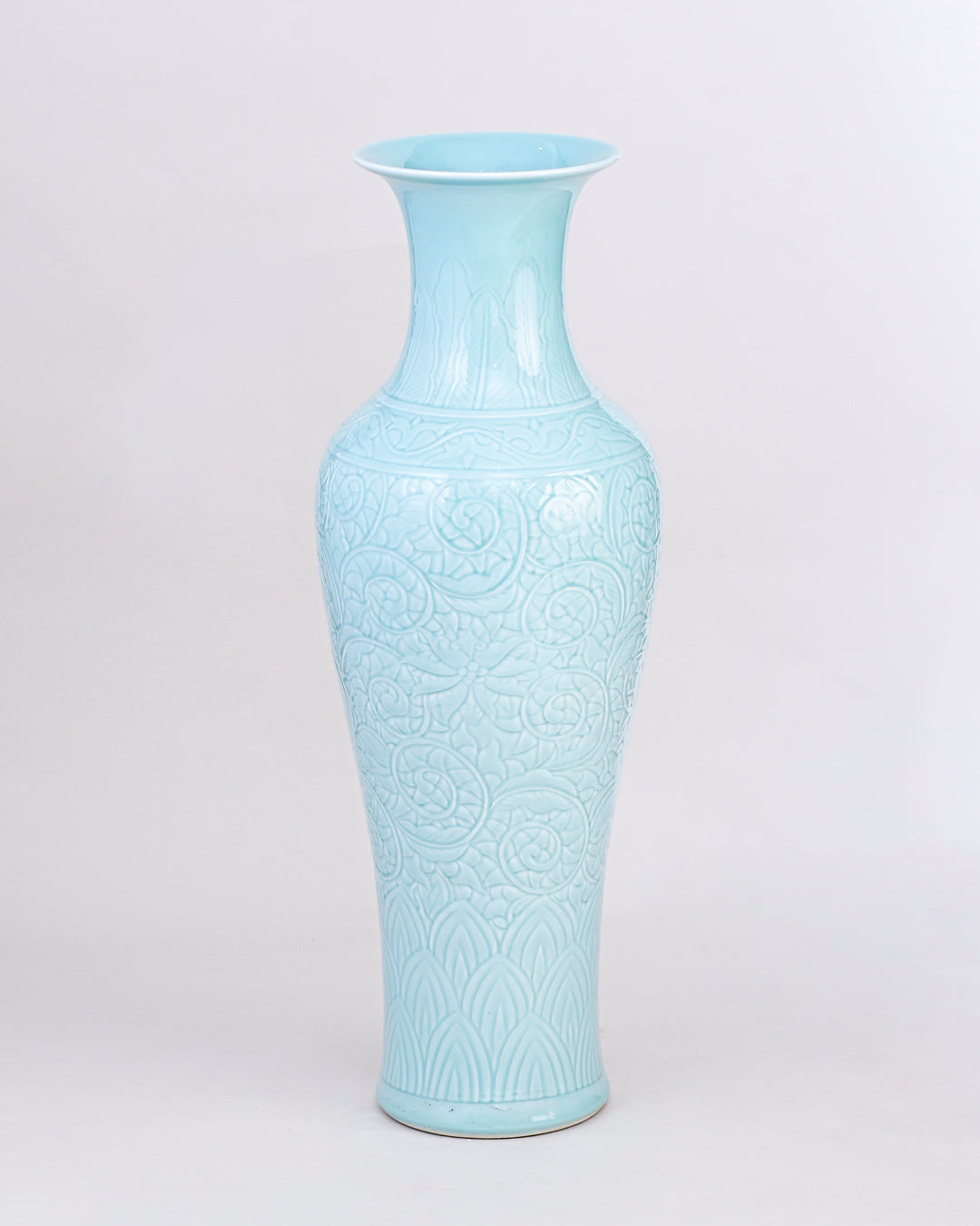 Floral Pastel Glaze Vase With Stand