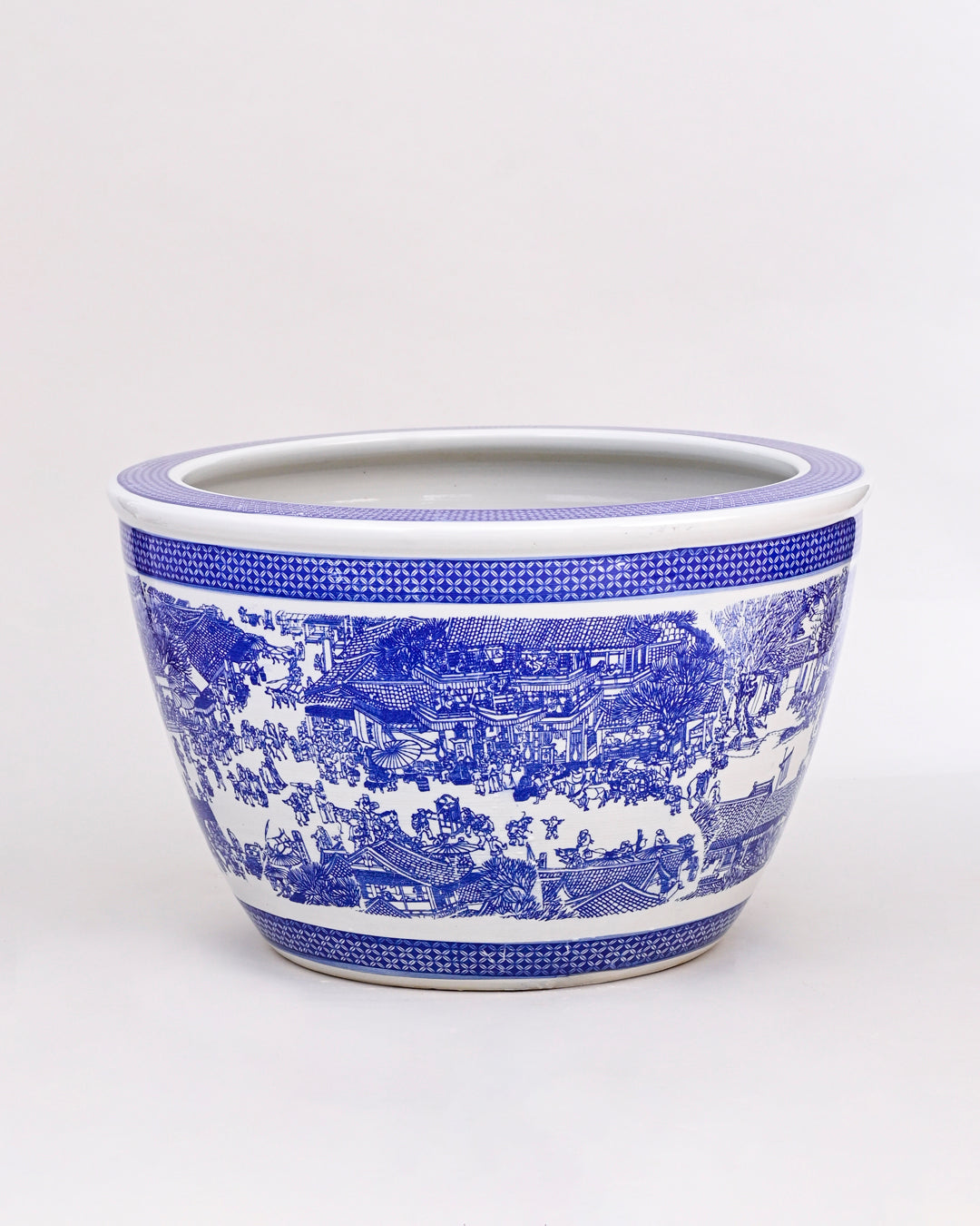 Oriental Serenity Blue & White Ceramic Planter