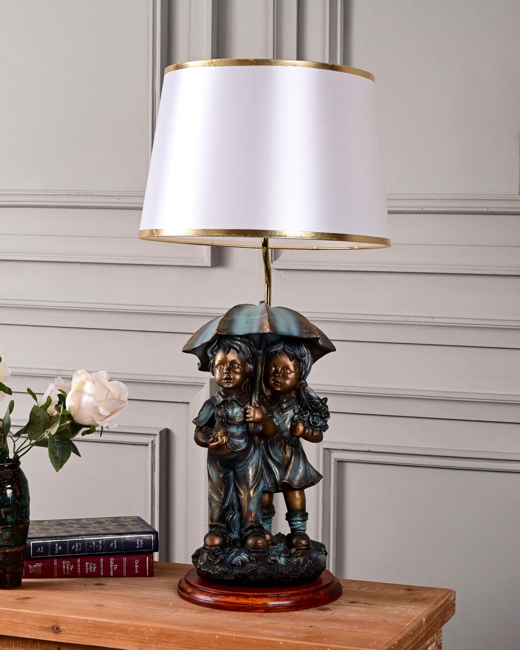 Angel Cherub Couple Table Lamp