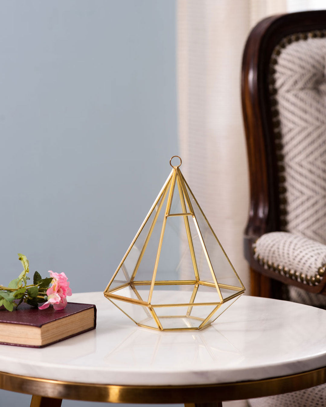 The Nest Gold Glass Terrarium