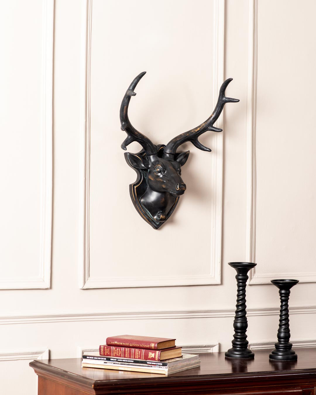 Wall Mounted Deer Plaque - Black