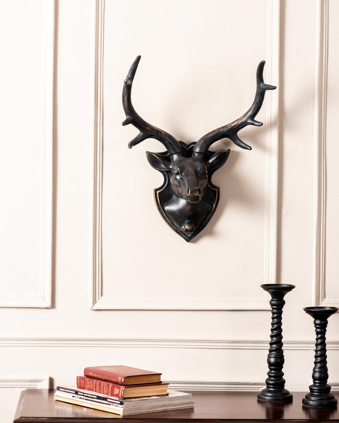Wall Mounted Deer Plaque - Black