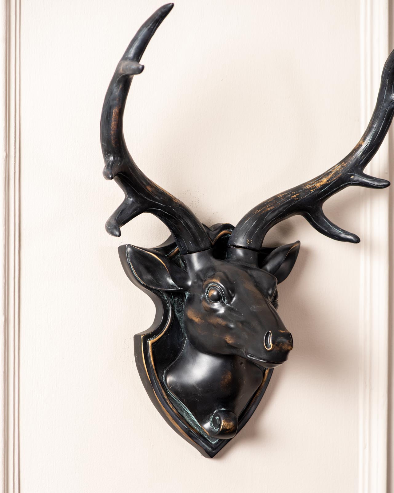 Wall Mounted Deer Plaque - Black