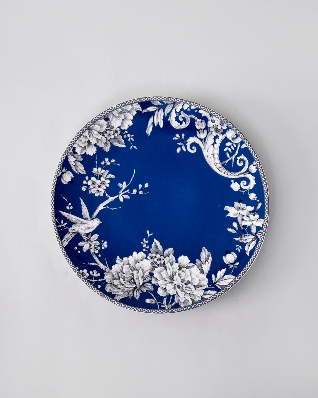 Royal Blue Floral Dinner Plate - Set Of 6