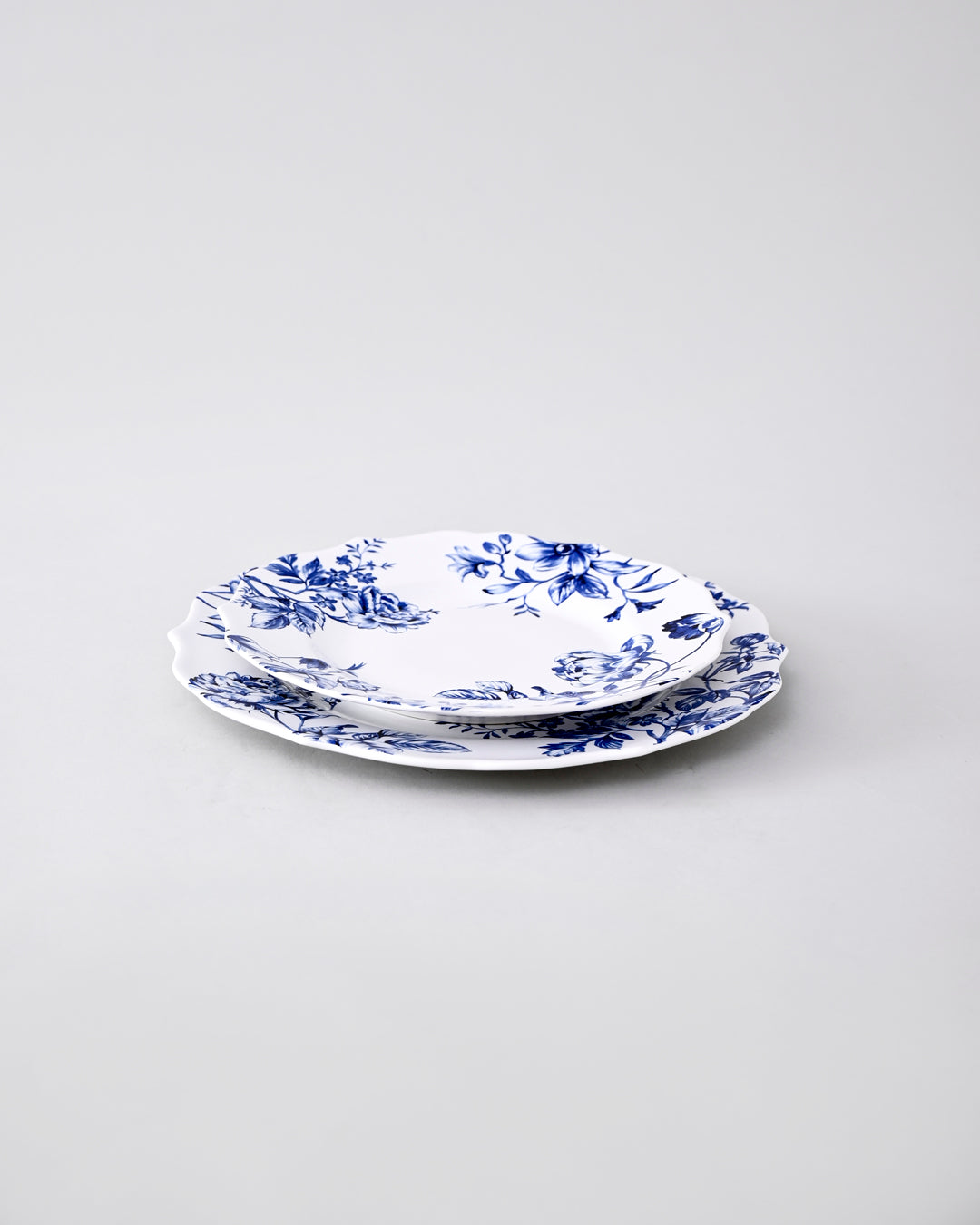 Blue & White Floral Elegance Dinner Plate - Set Of 6