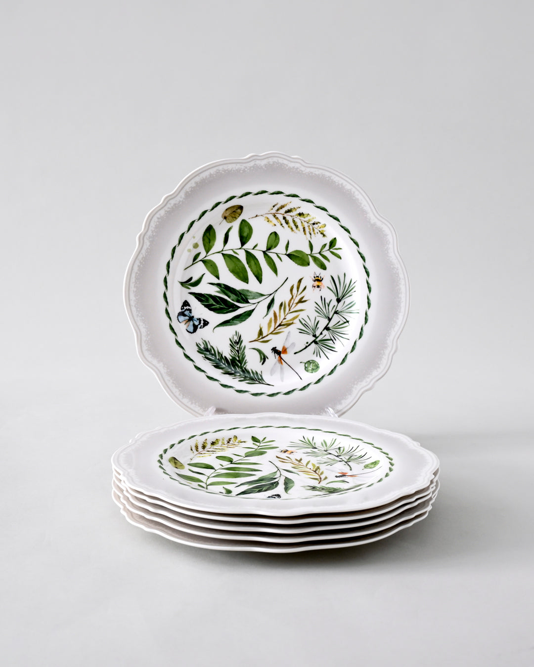 Botanical Harmony Ceramic Dinner Set - 22 Piece