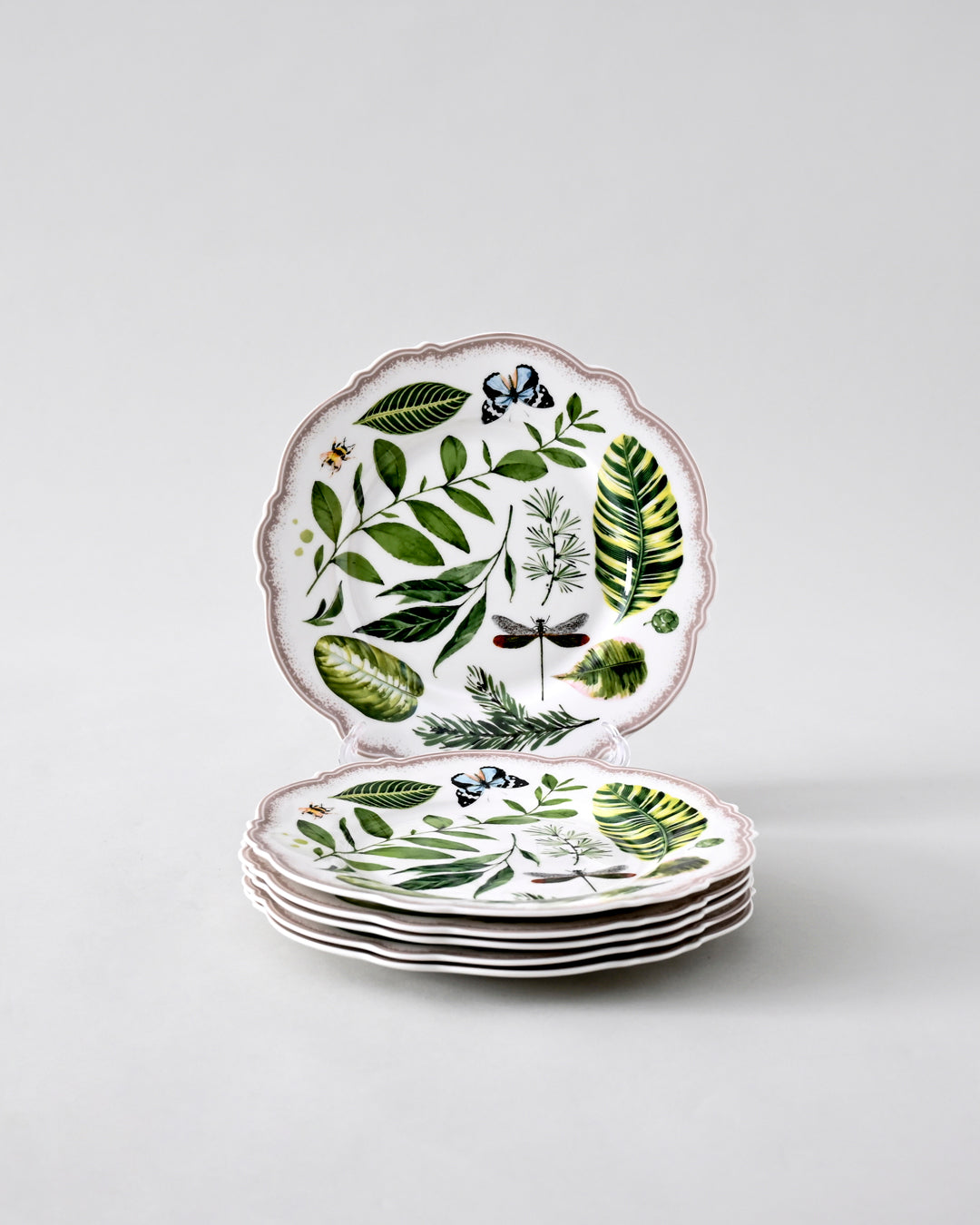 Botanical Harmony Ceramic Dinner Set - 22 Piece