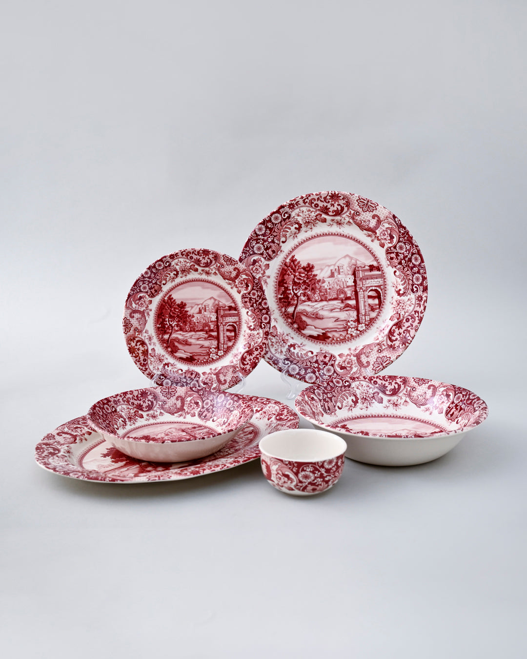 Roman Pink Ceramic Dinner Set - 28 Piece