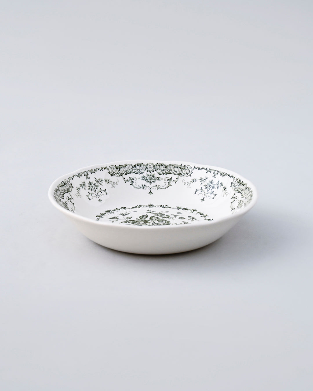 Vintage Floral Green & White Dinner Set - 28 Piece