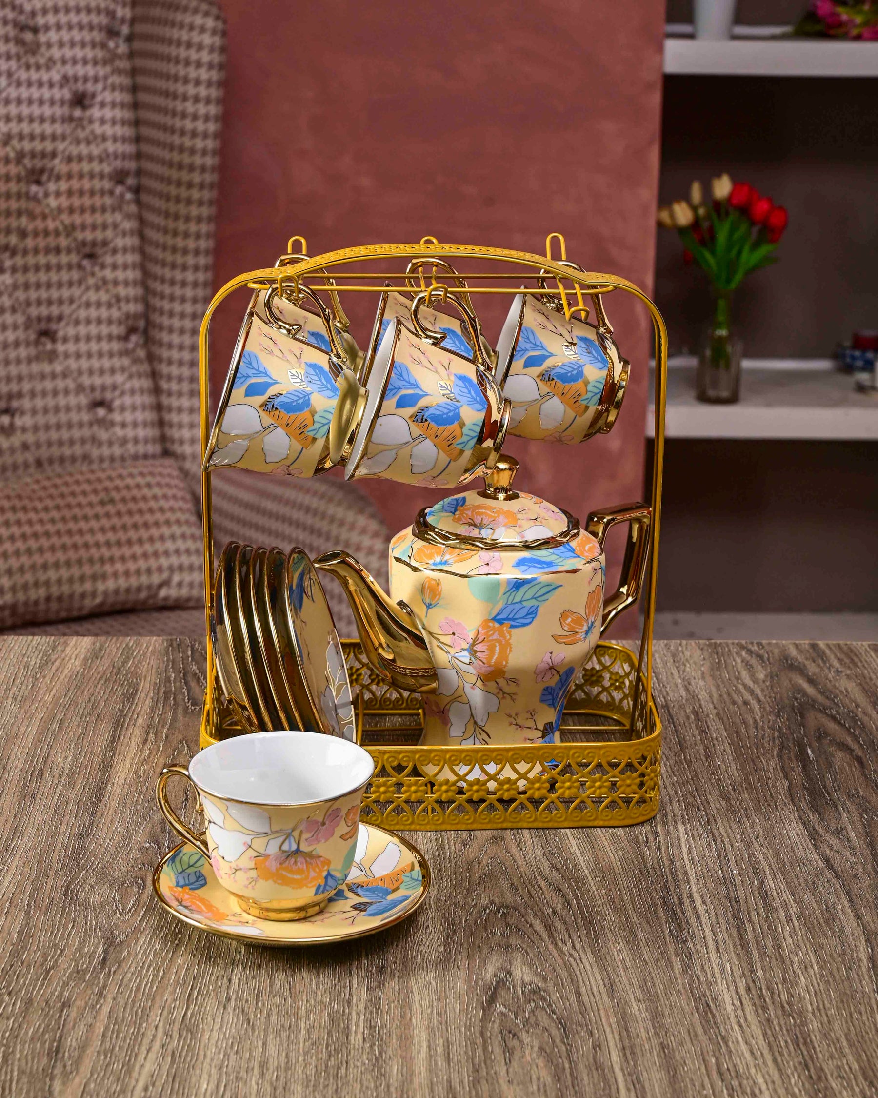 Dahlia - 14-Piece Tea Set with Stand
