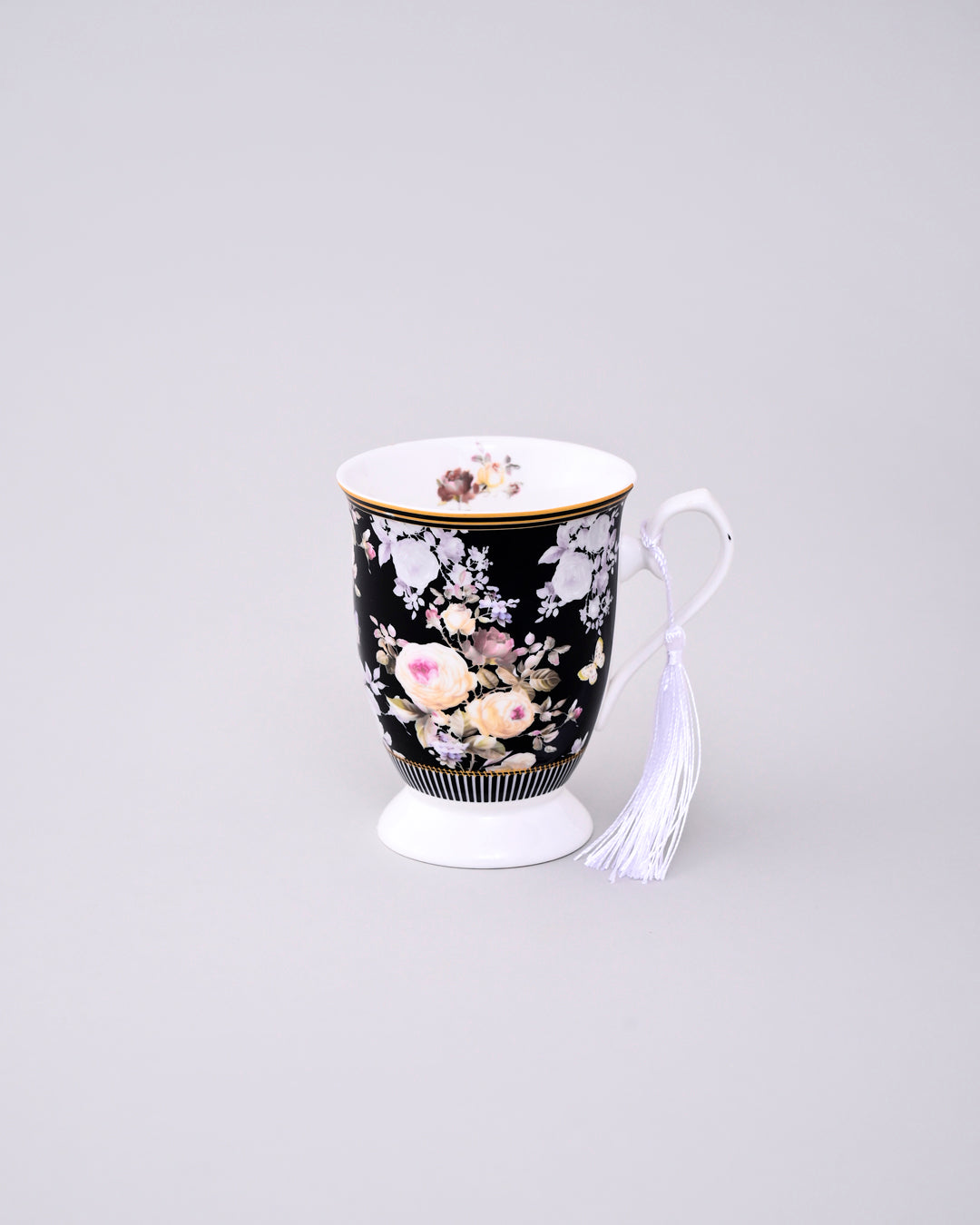 Black Grace Bloom Coffee Mug - Set Of 2