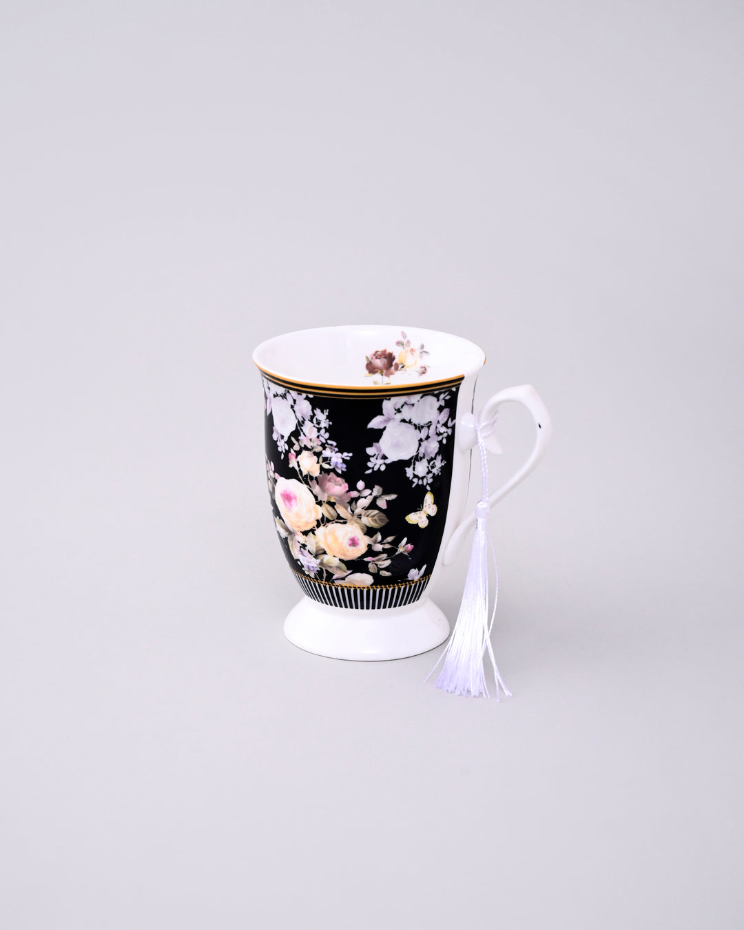 Black Grace Bloom Coffee Mug - Set Of 2