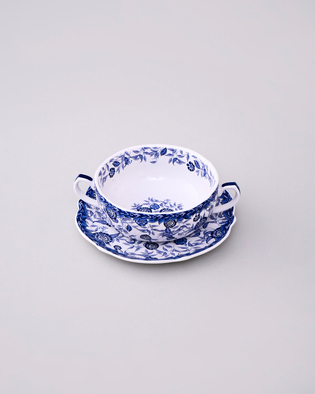 Blue Willow Double Handle Soup Cup