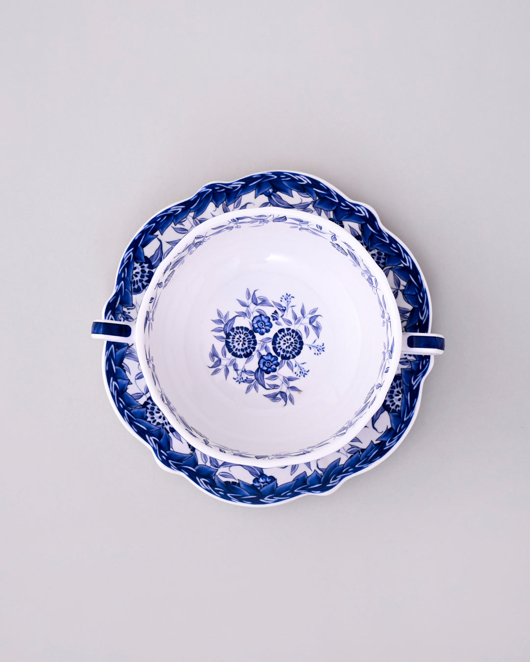 Blue Willow Double Handle Soup Cup