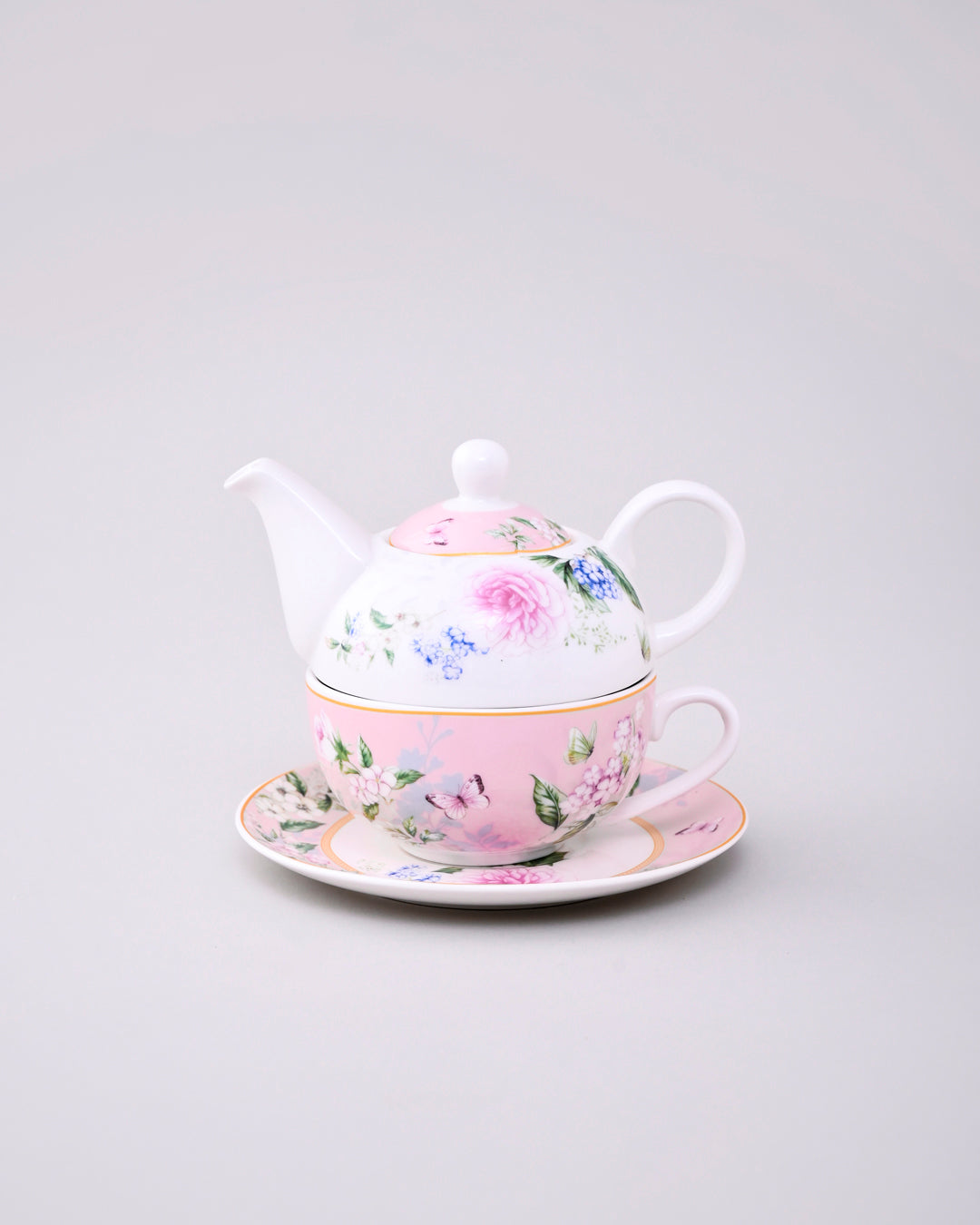 Rosé Garden Tea for Two Set - Pink