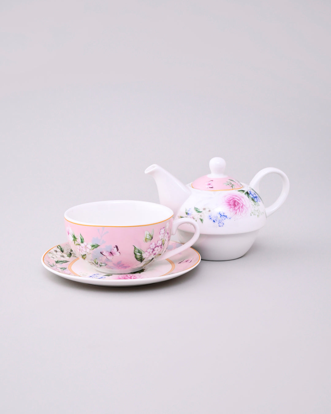 Rosé Garden Tea for Two Set - Pink