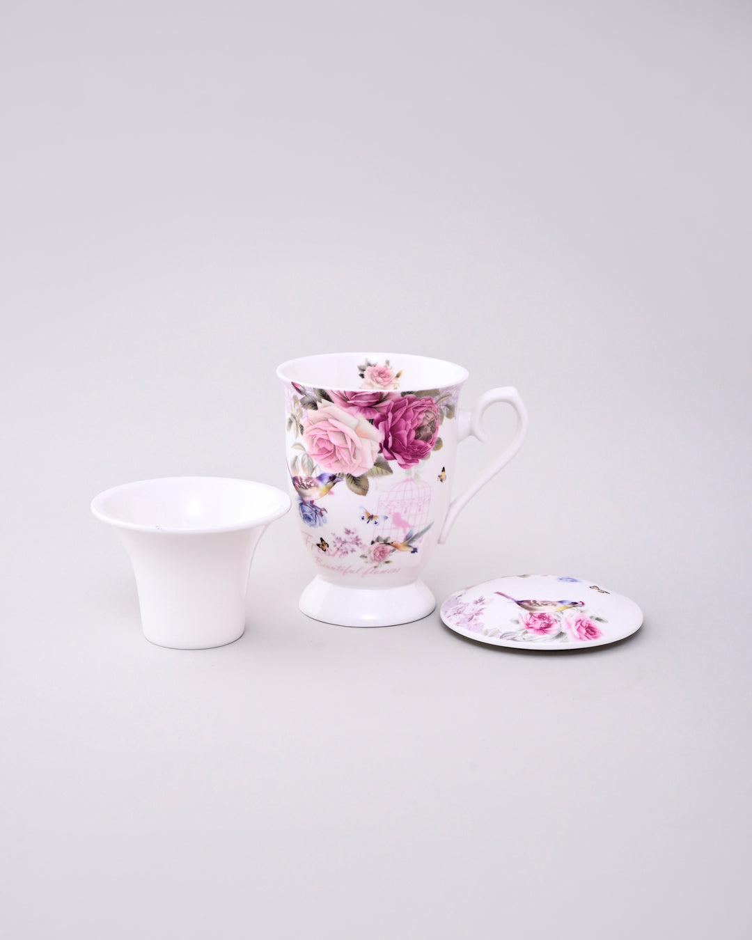 Rose Garden Songbird Infuser Mug