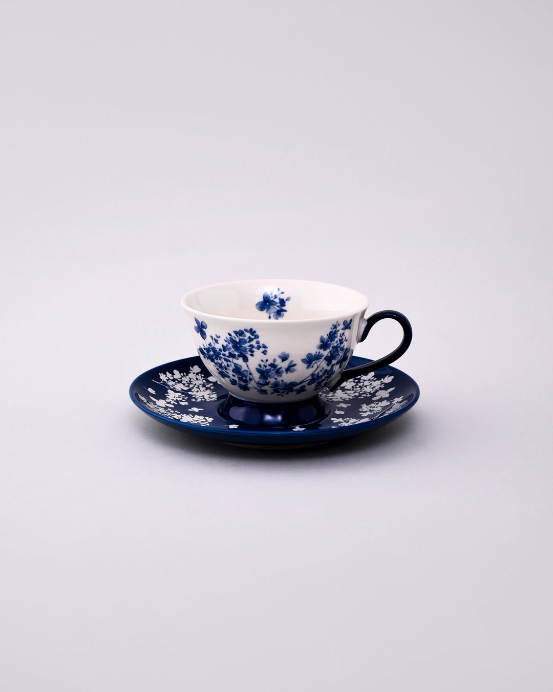 Blue Sakura Elegance Tea Cup With Saucer