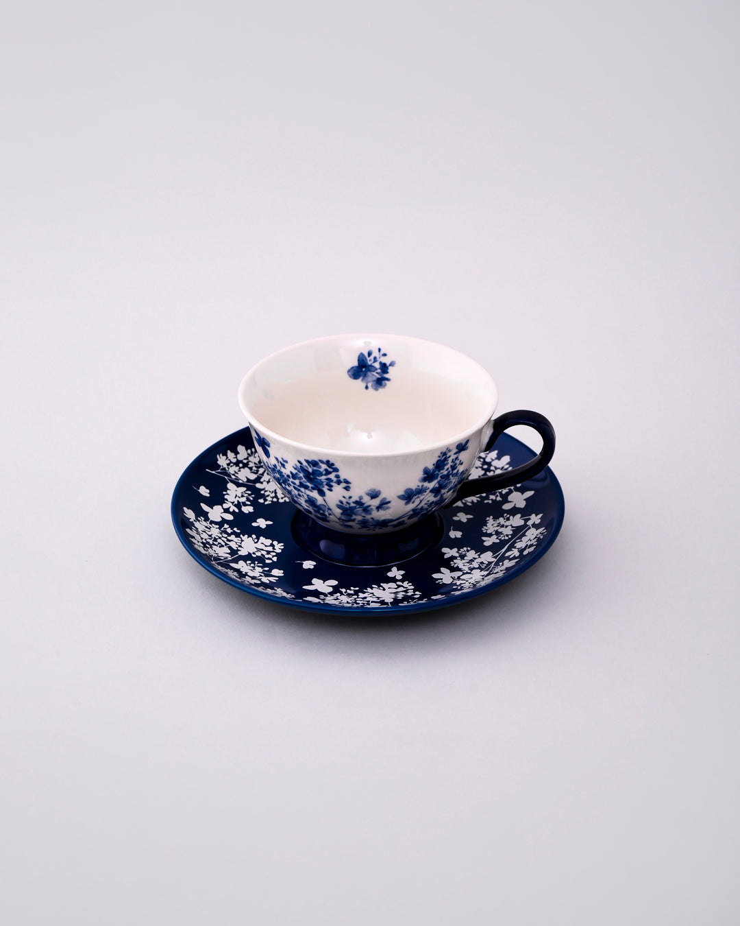 Blue Sakura Elegance Tea Cup With Saucer