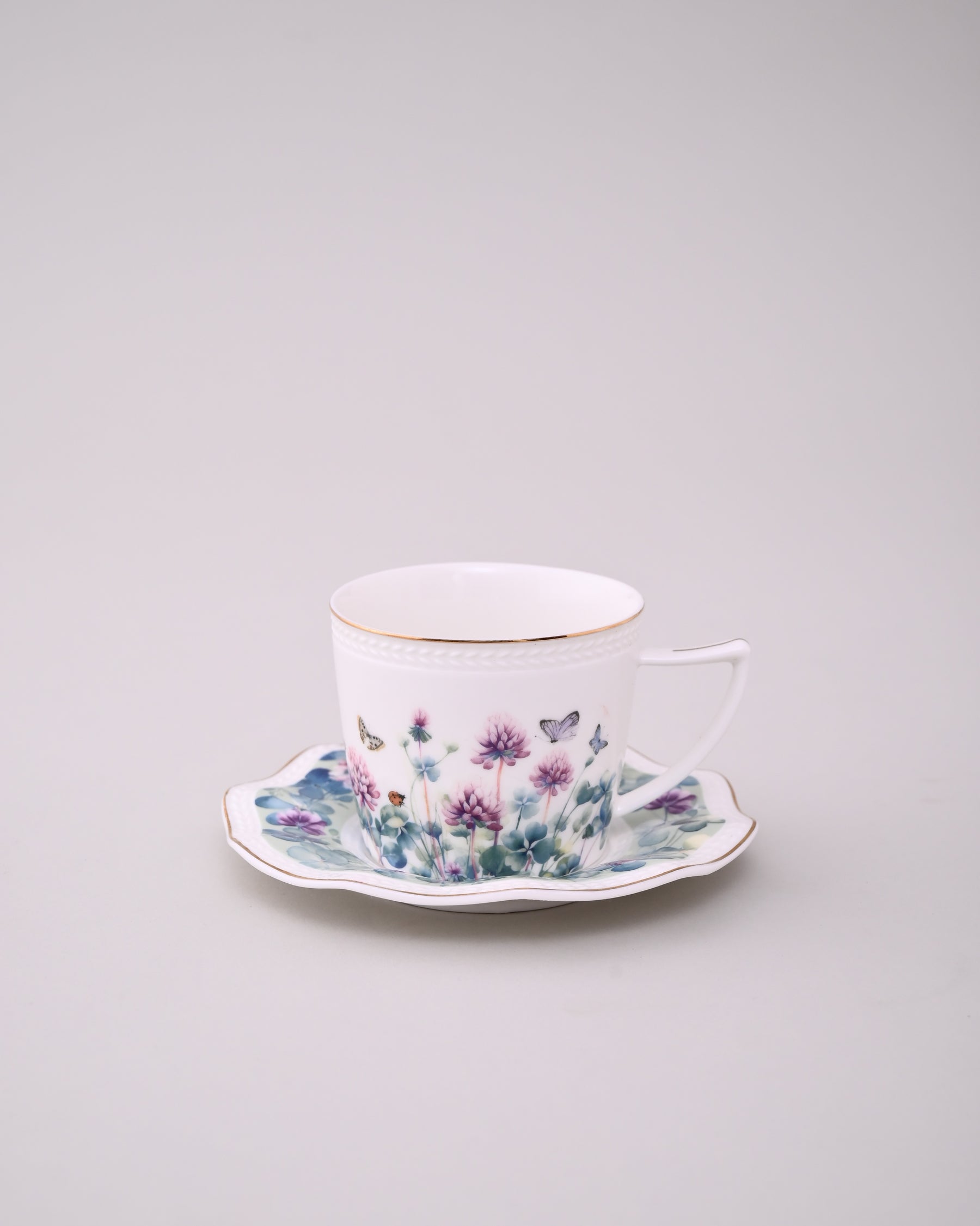 Blossom Meadow Tea Cup With Saucer - Set Of 6