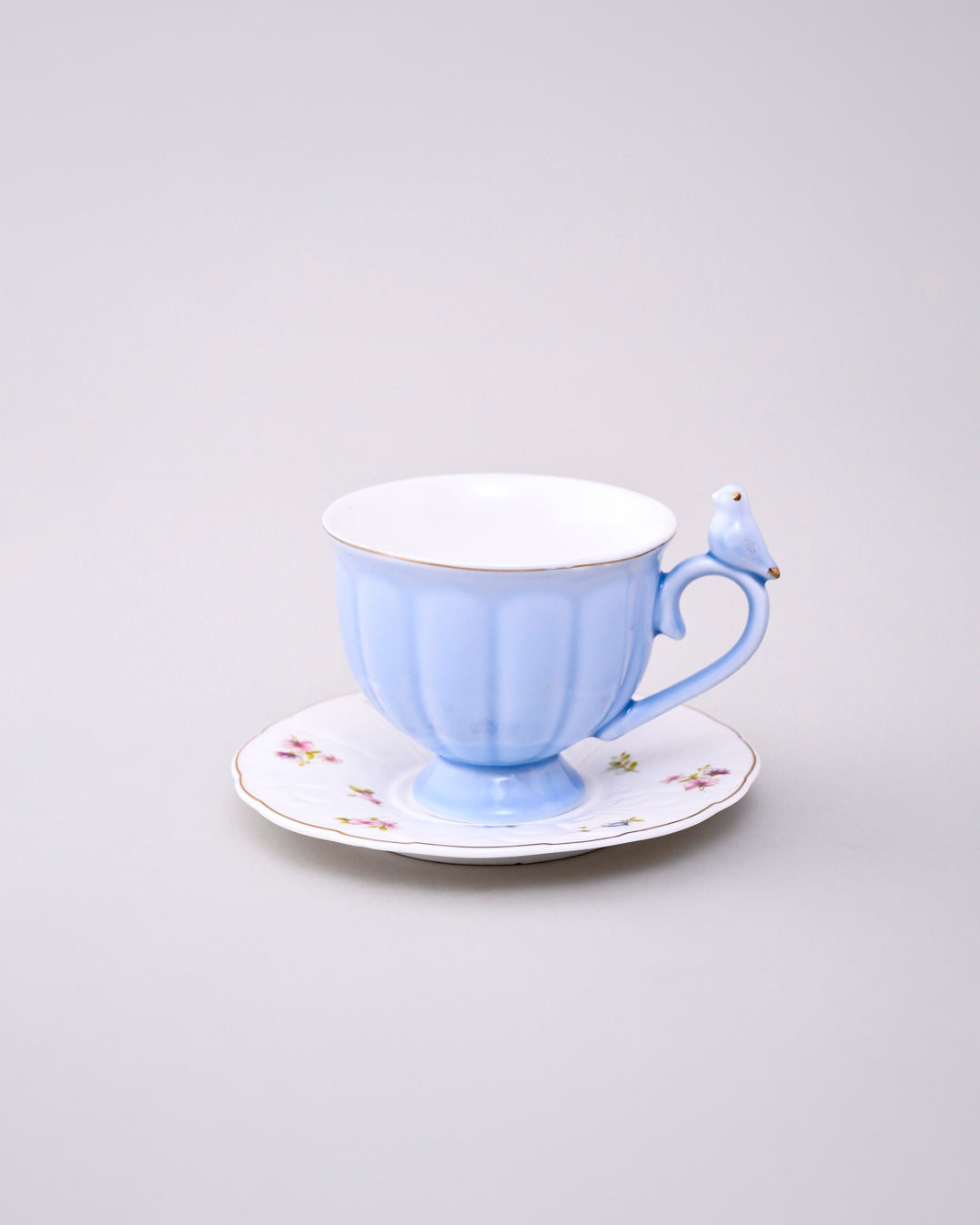 Colorful Sparrow Charm Tea Cup With Saucer - Set Of 6