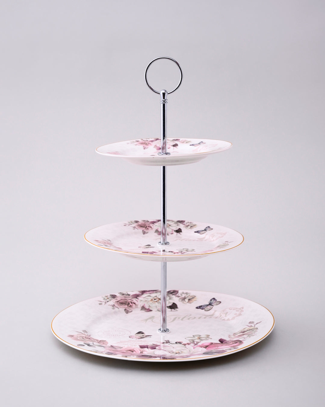 Vintage Rose Charm 3-Tier Cake Stand