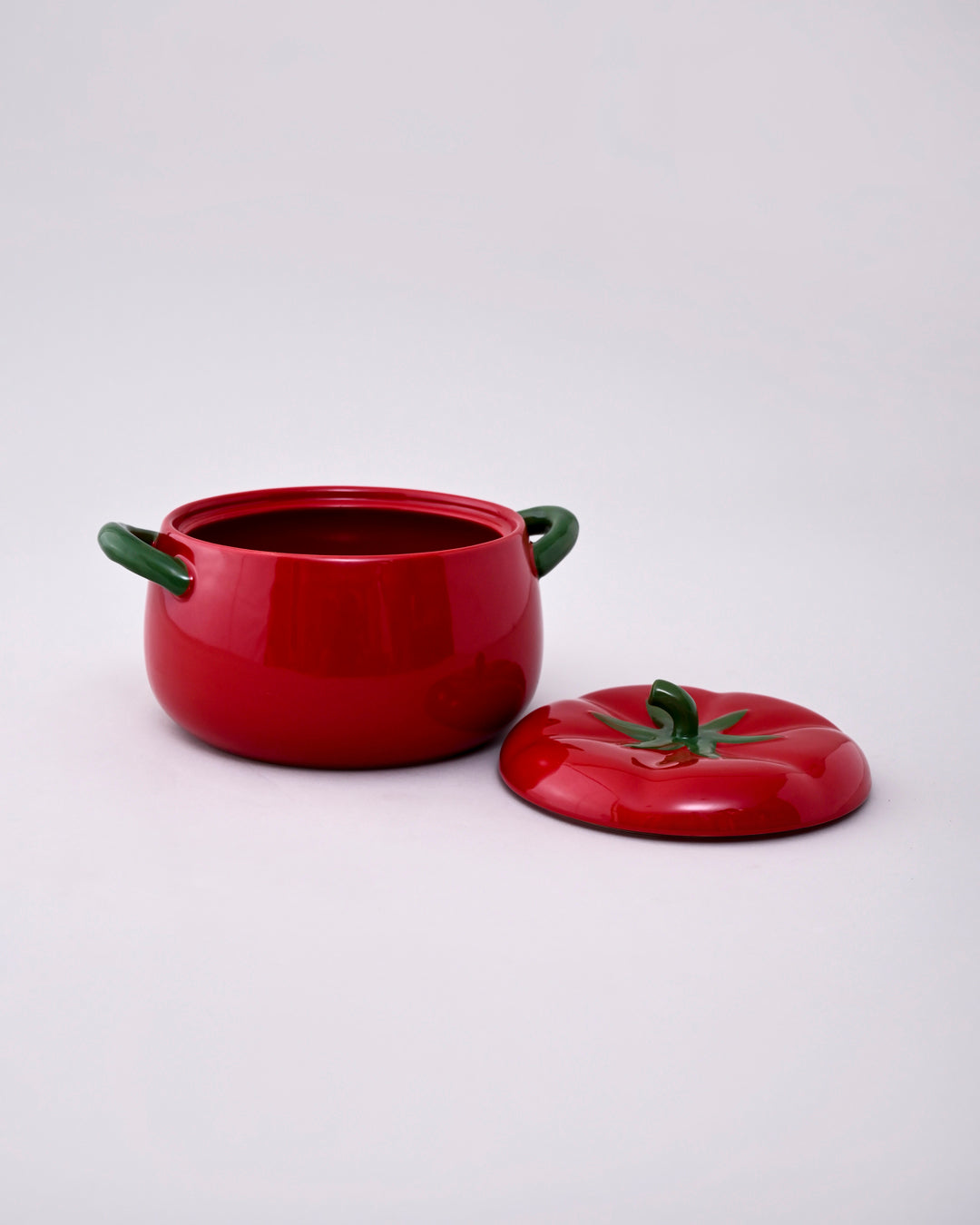 Tomato Shaped Ceramic Stew Bowl with Lid