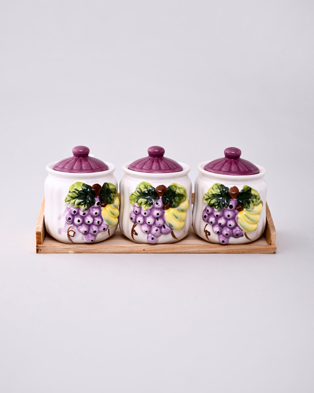 Graceful Grapes Kitchen Canister - Set Of 3