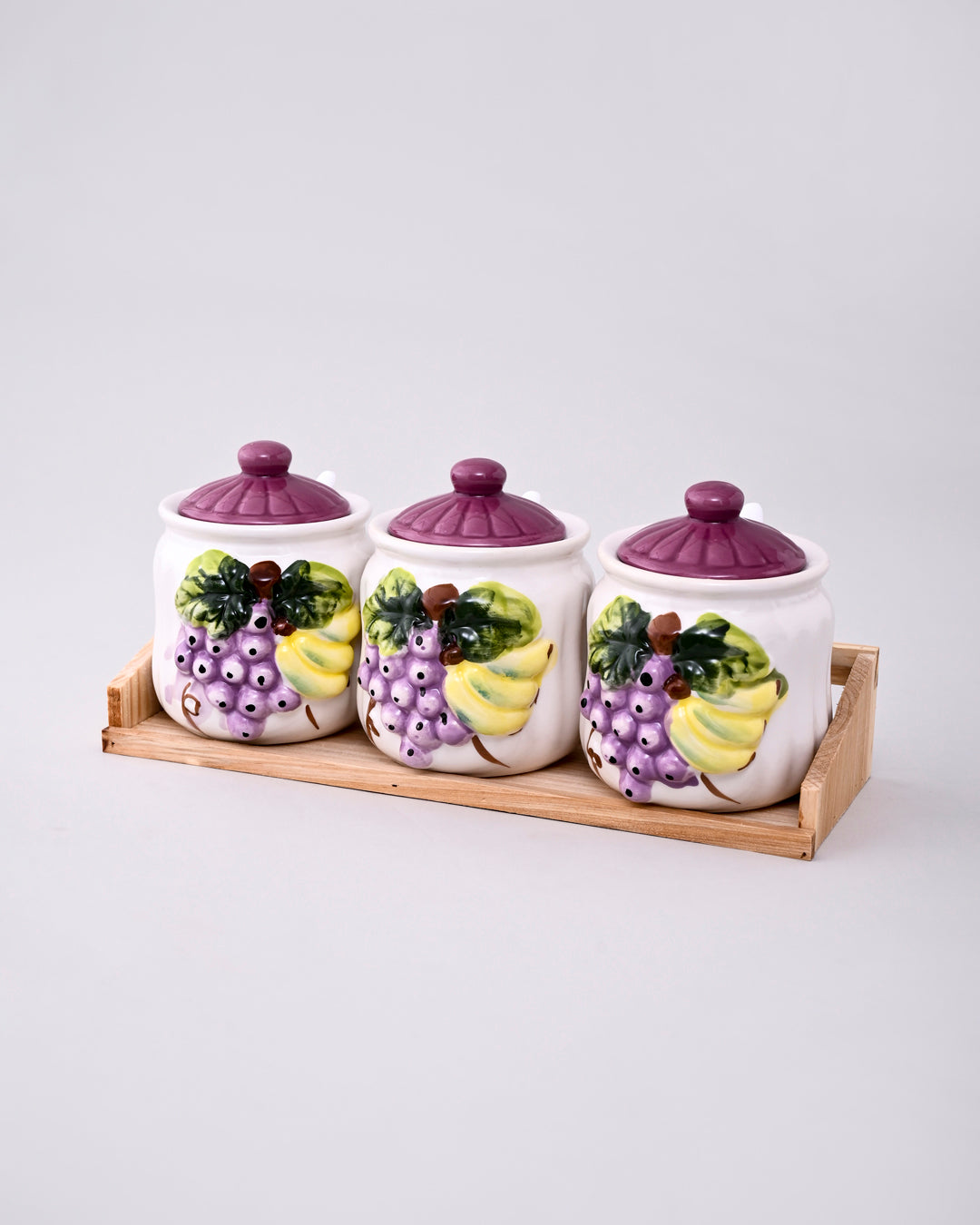 Graceful Grapes Condiment Server - Set Of 3