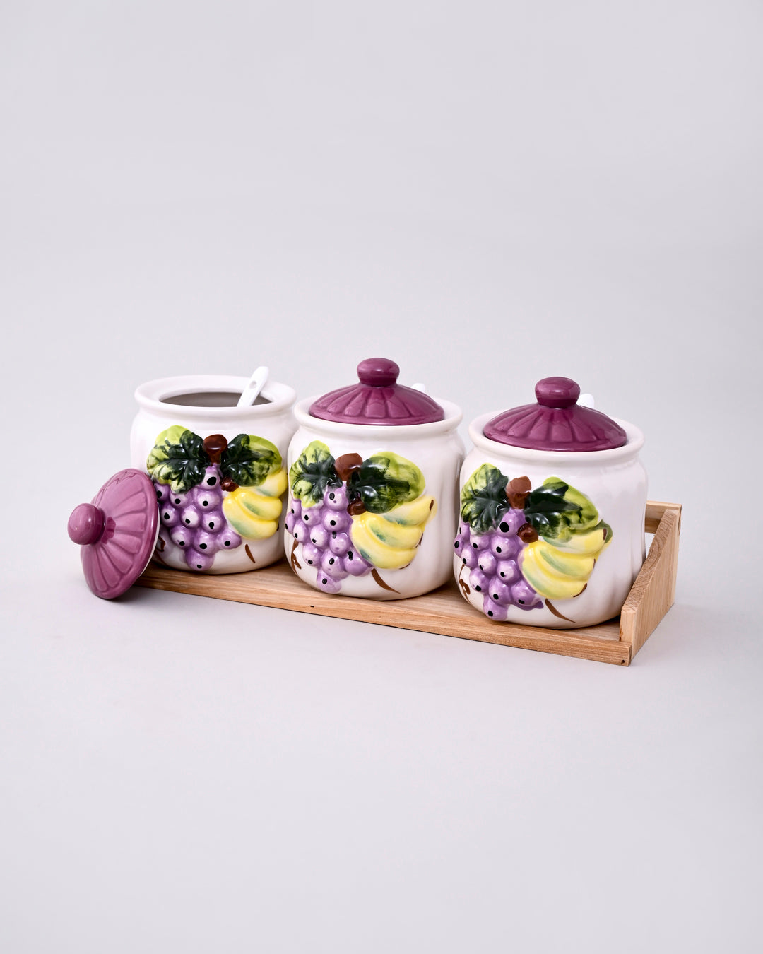 Graceful Grapes Kitchen Canister - Set Of 3