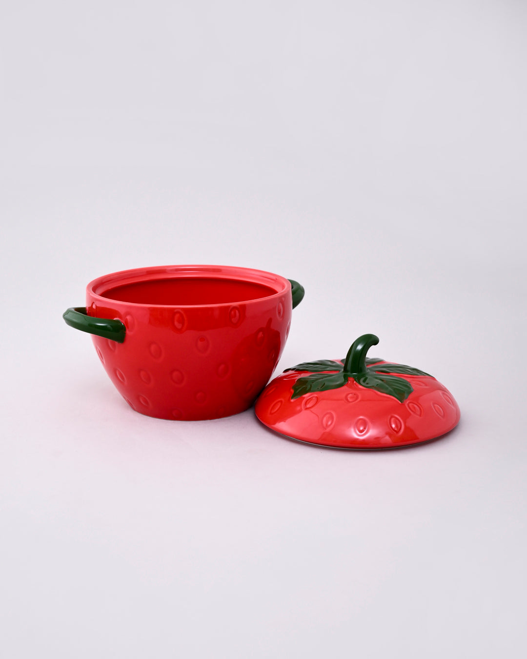 Tomato Shaped Ceramic Stew Bowl with Lid