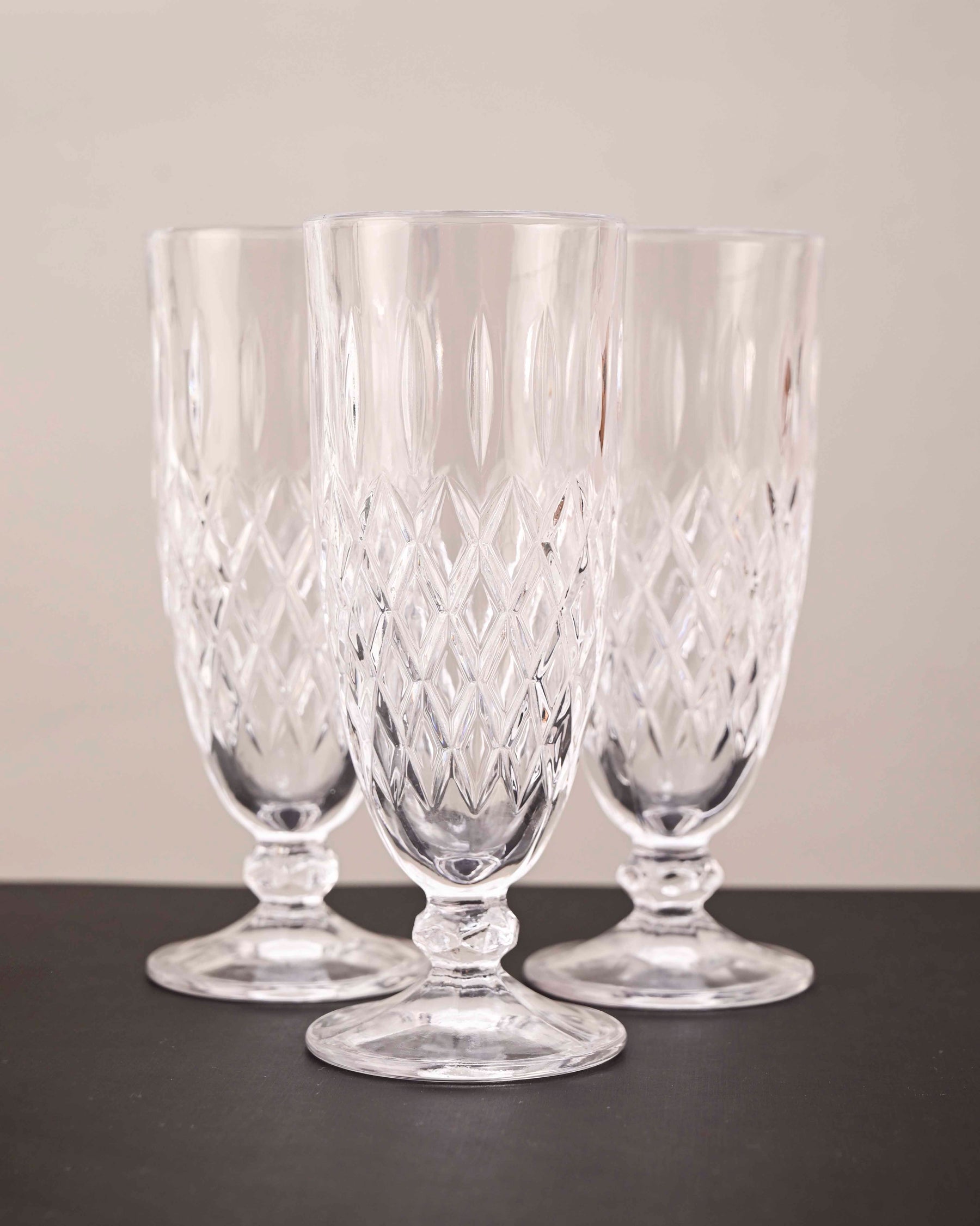Diamond Cut Drinking Glass - Set Of 6