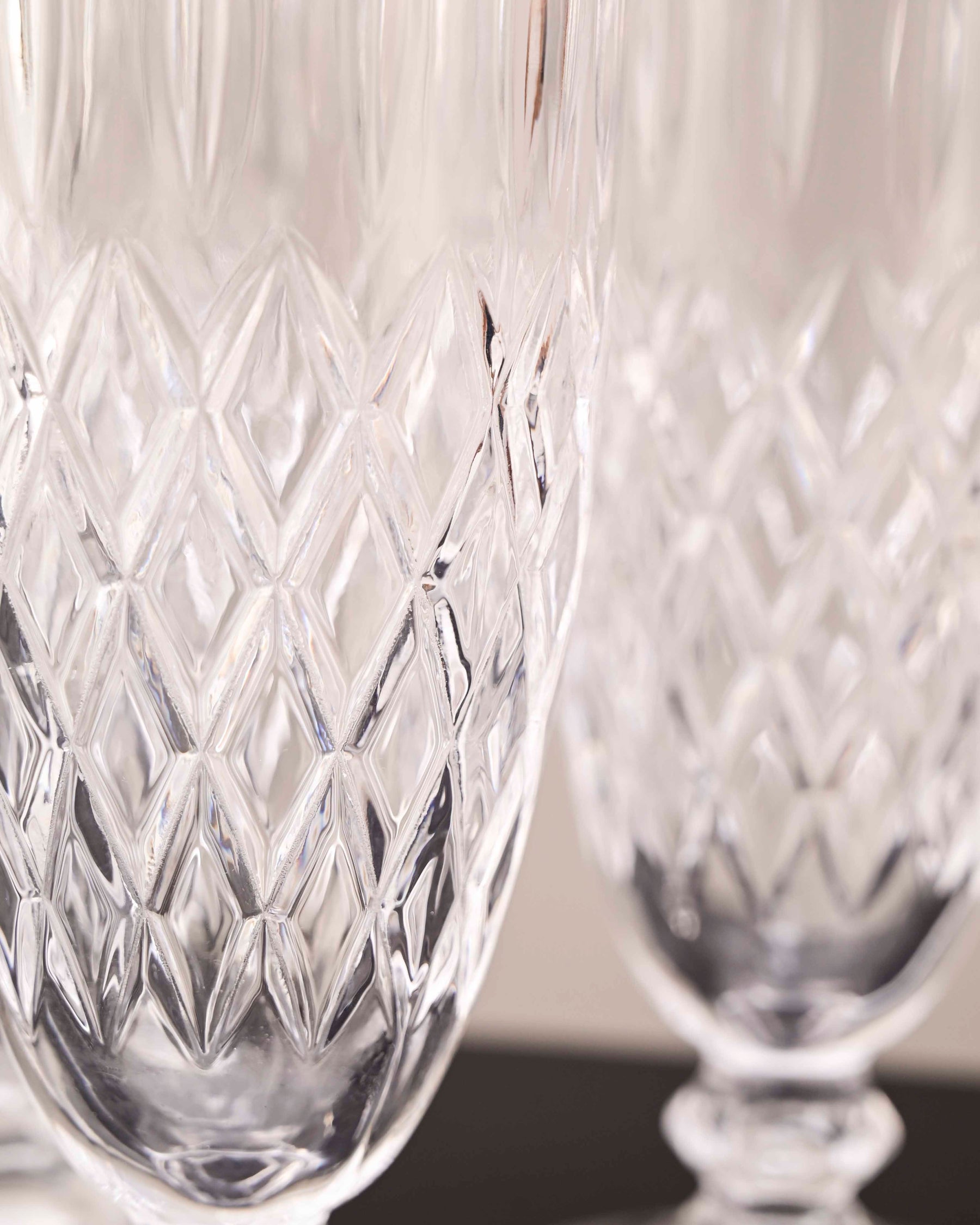 Diamond Cut Drinking Glass - Set Of 6