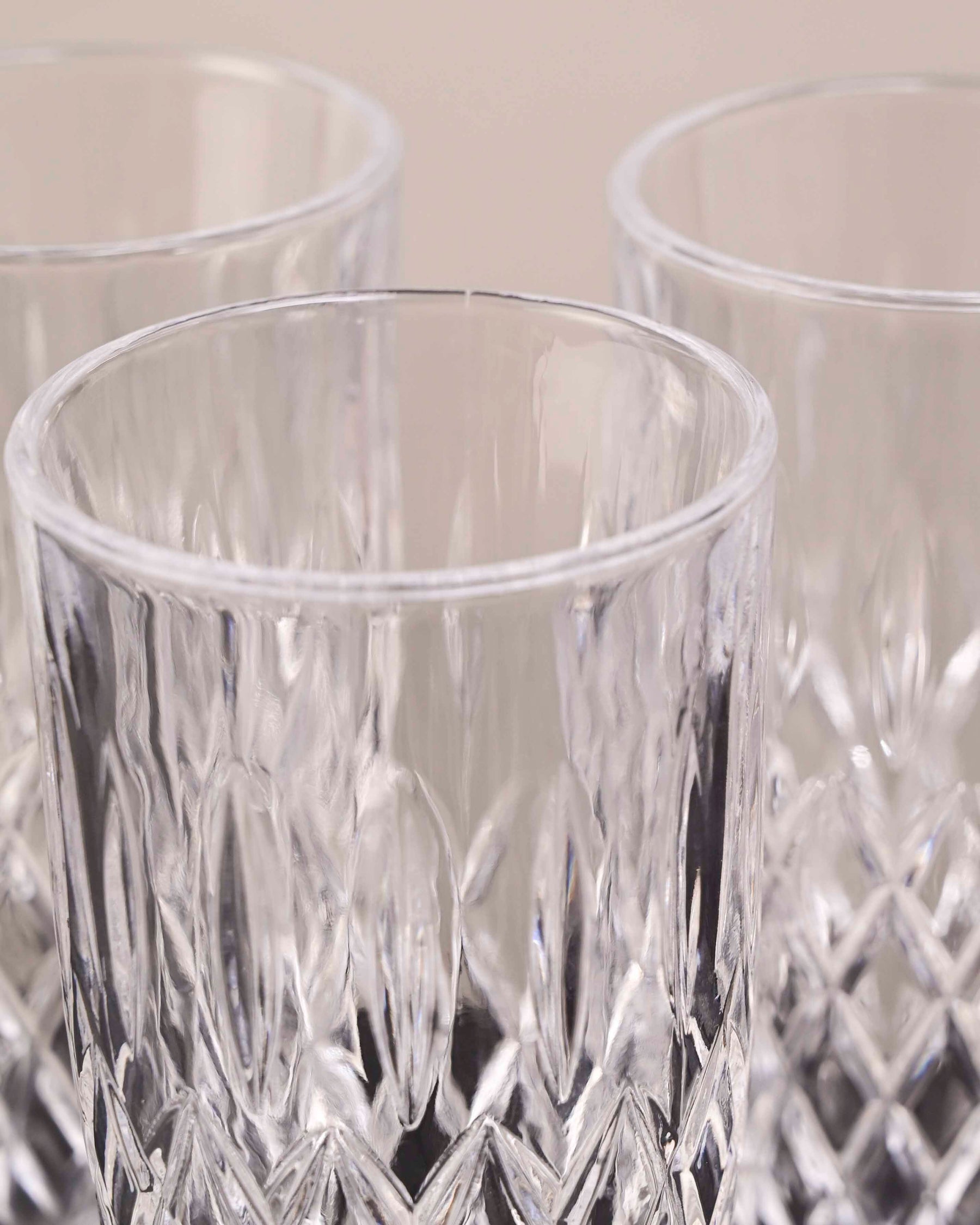 Diamond Cut Drinking Glass - Set Of 6