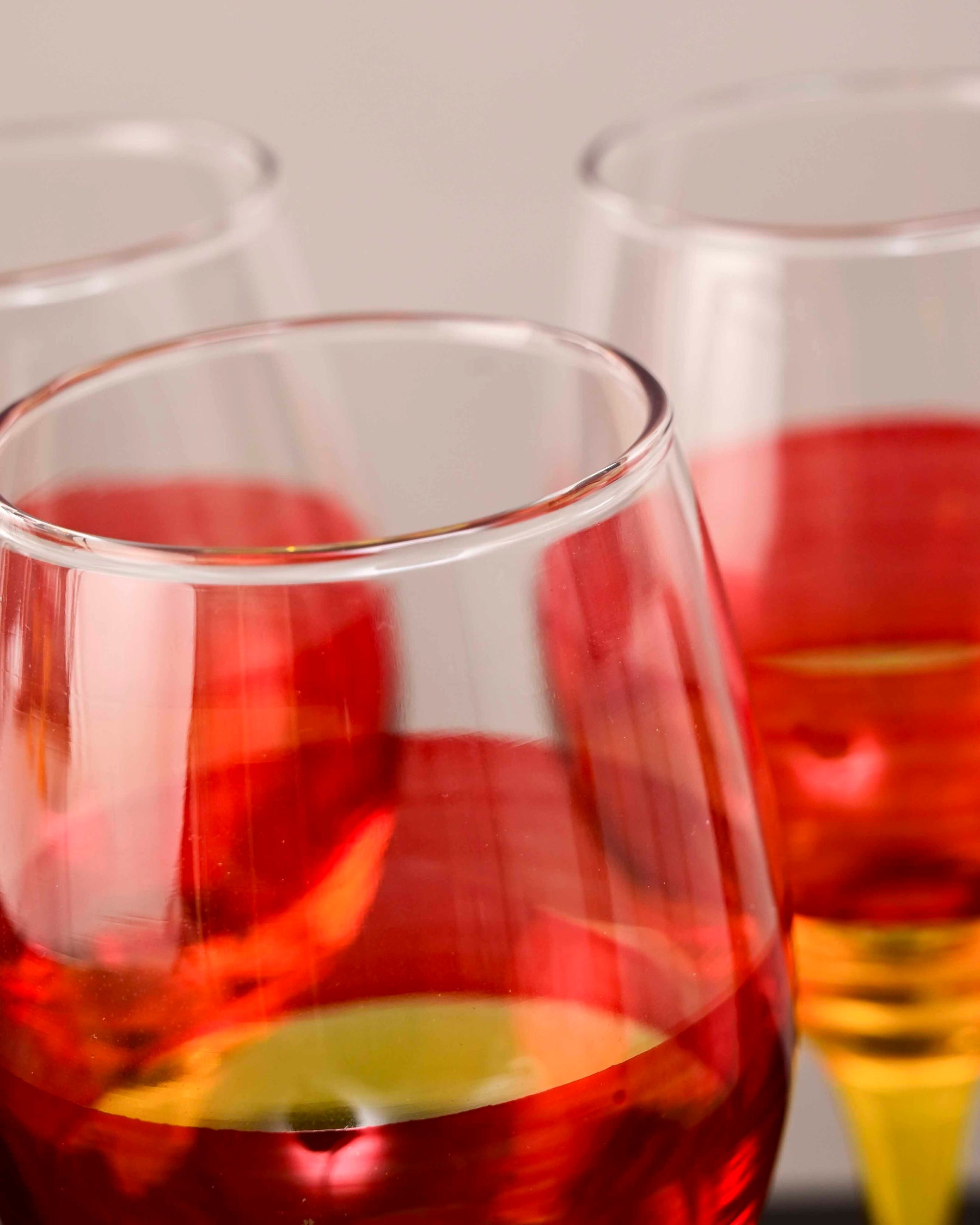 Yellow Tinted Base Wine Glass - Set Of 6