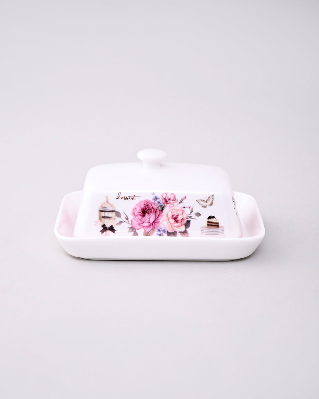 Parisian Rose Café Butter Dish