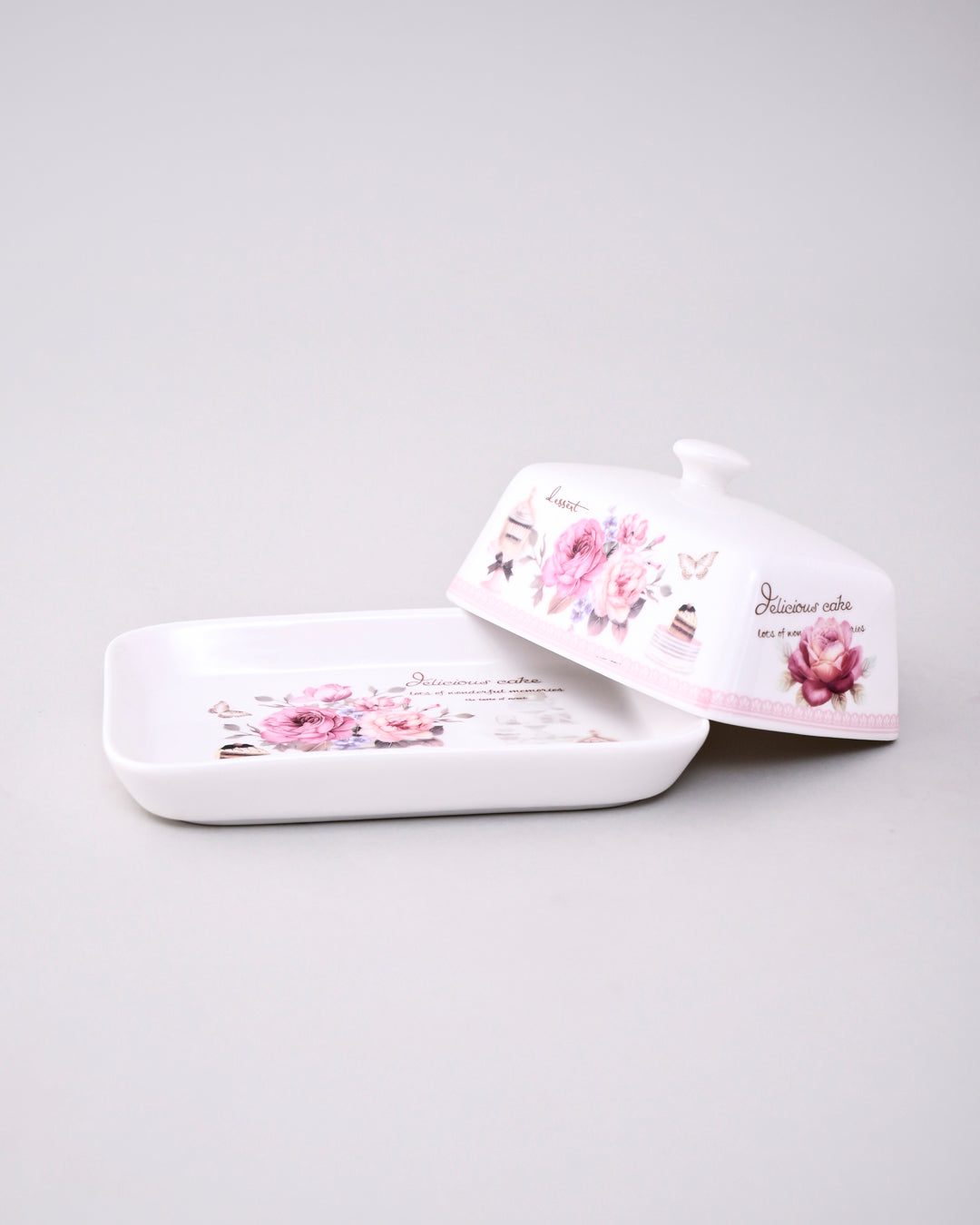 Parisian Rose Café Butter Dish