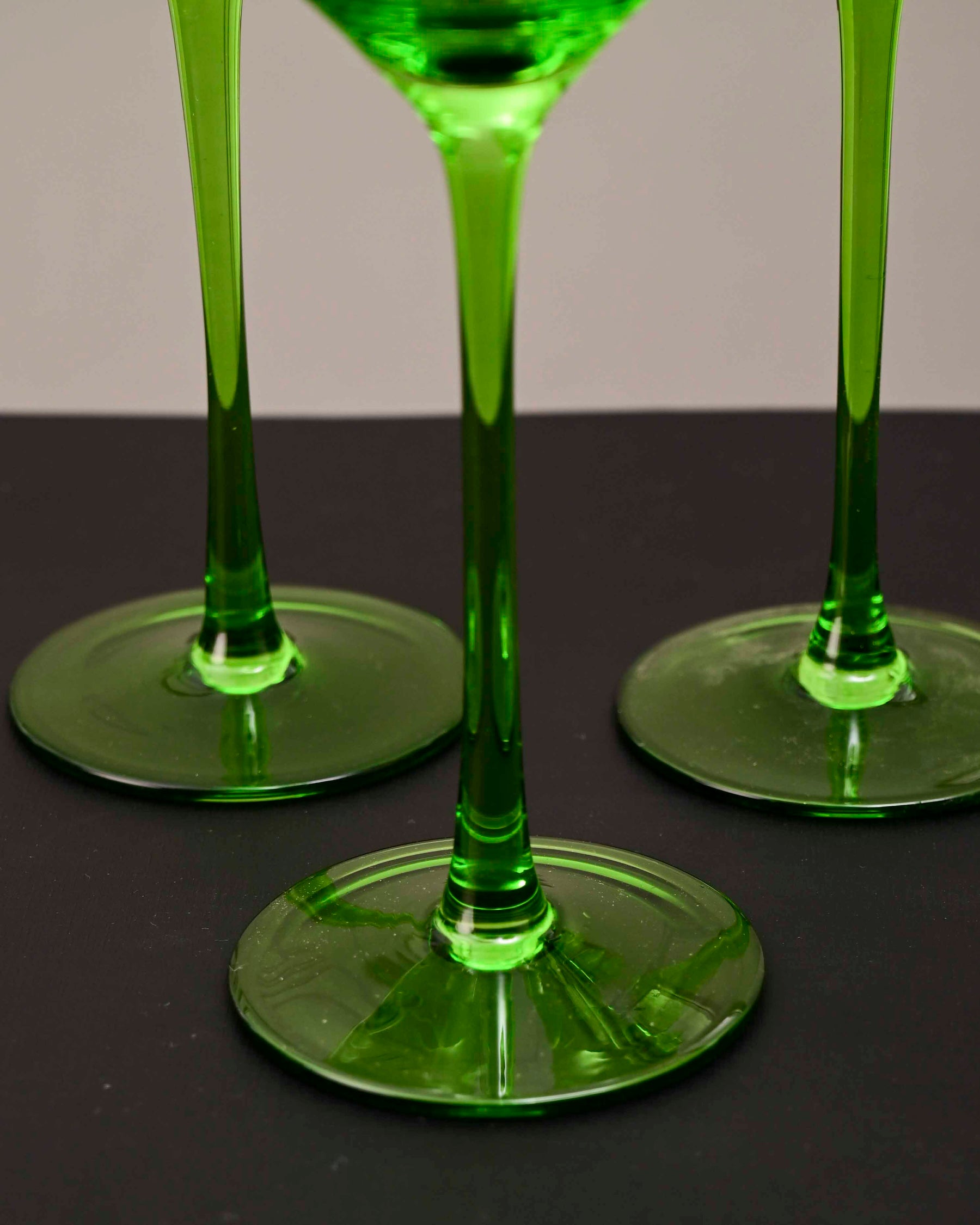 Green Stem Champagne Flutes - Set of 6