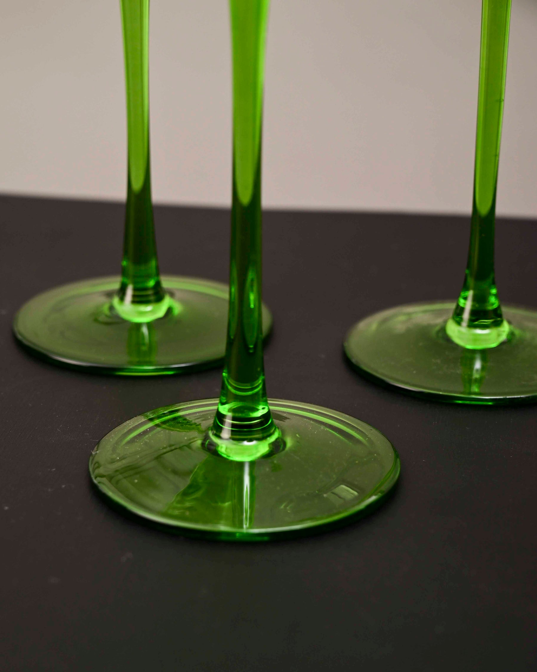 Green Stem Champagne Flutes - Set of 6
