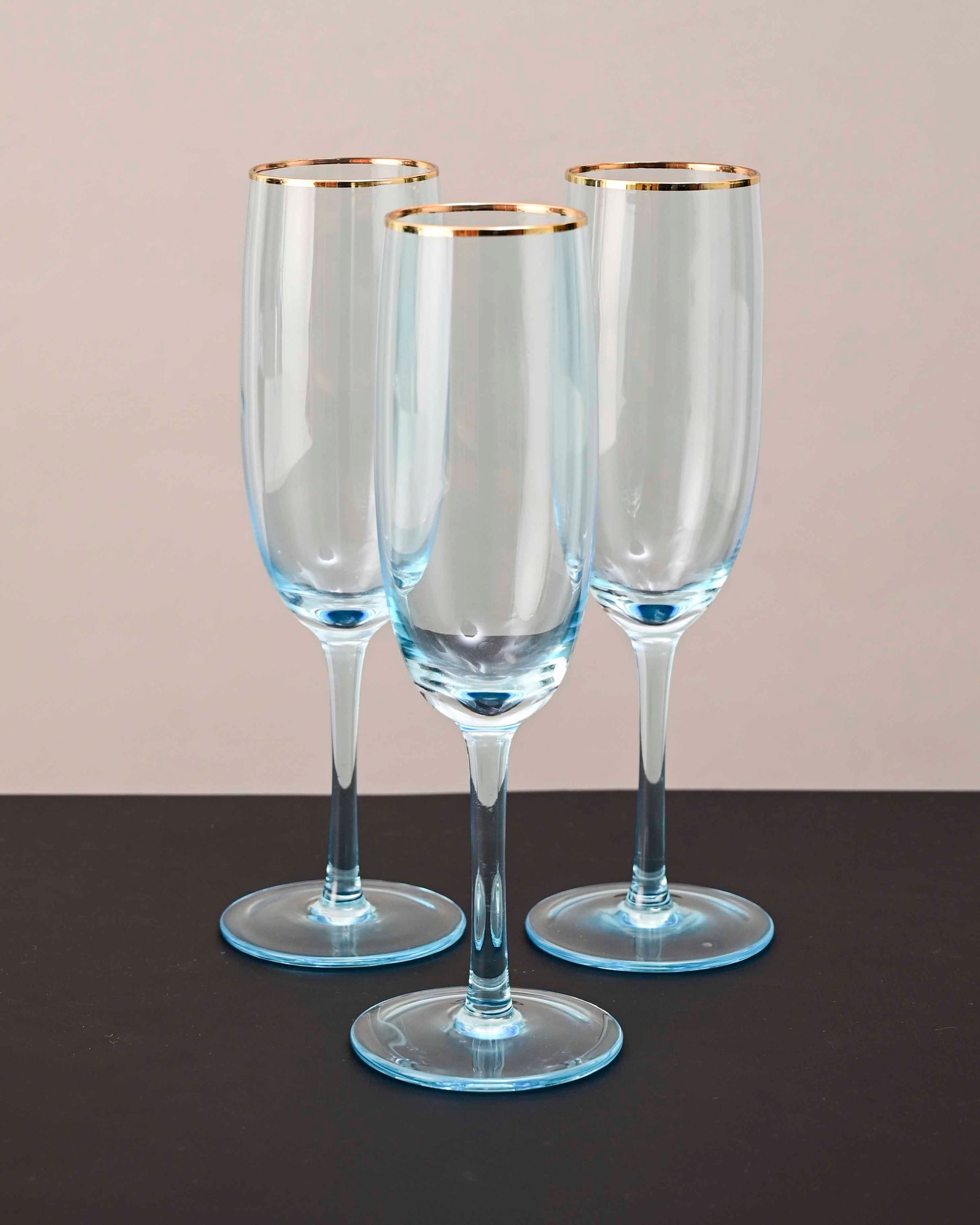 Sparkling Champagne Flute - Sky Blue - Set Of 6