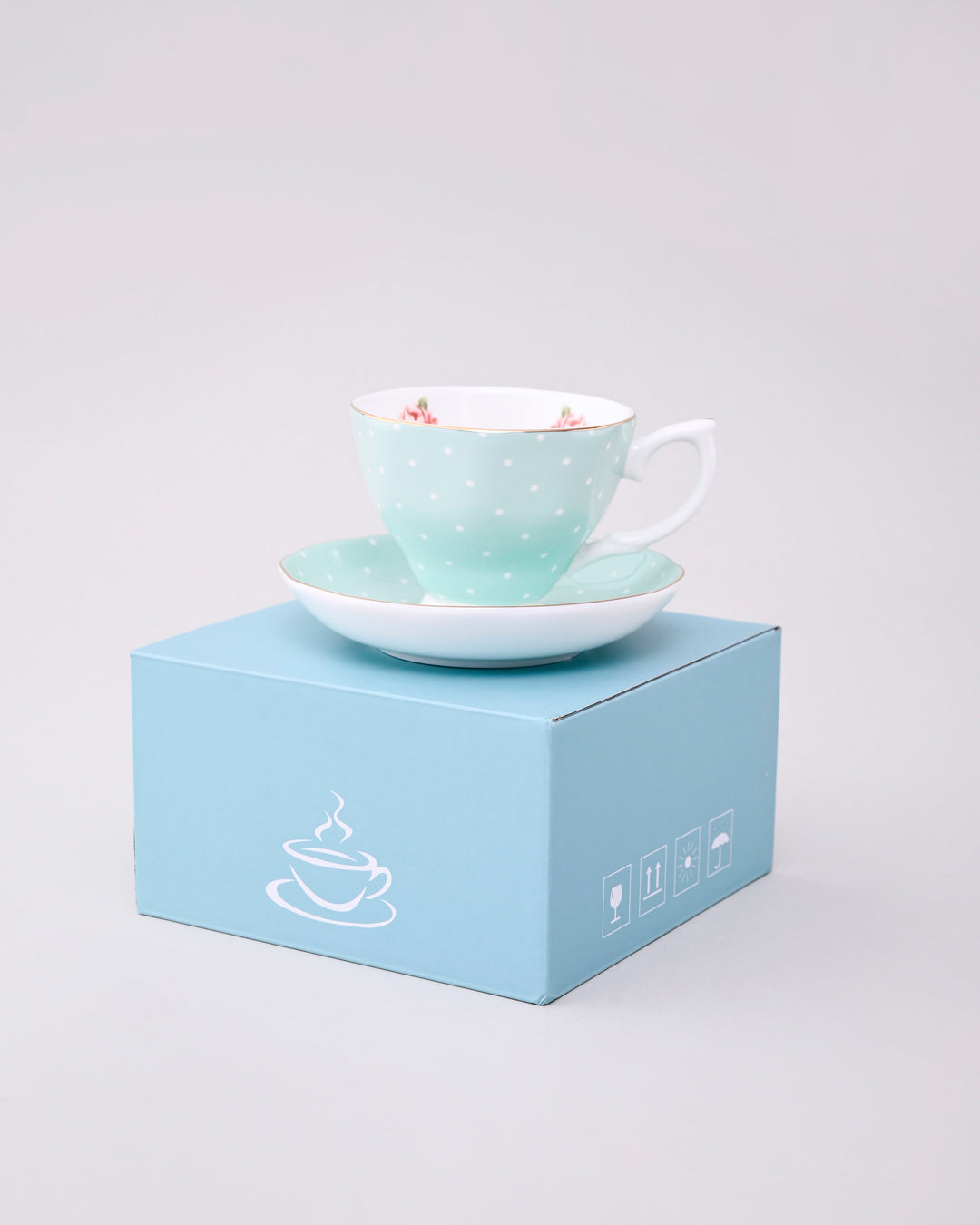 Polka Dot Tea Cup & Saucer